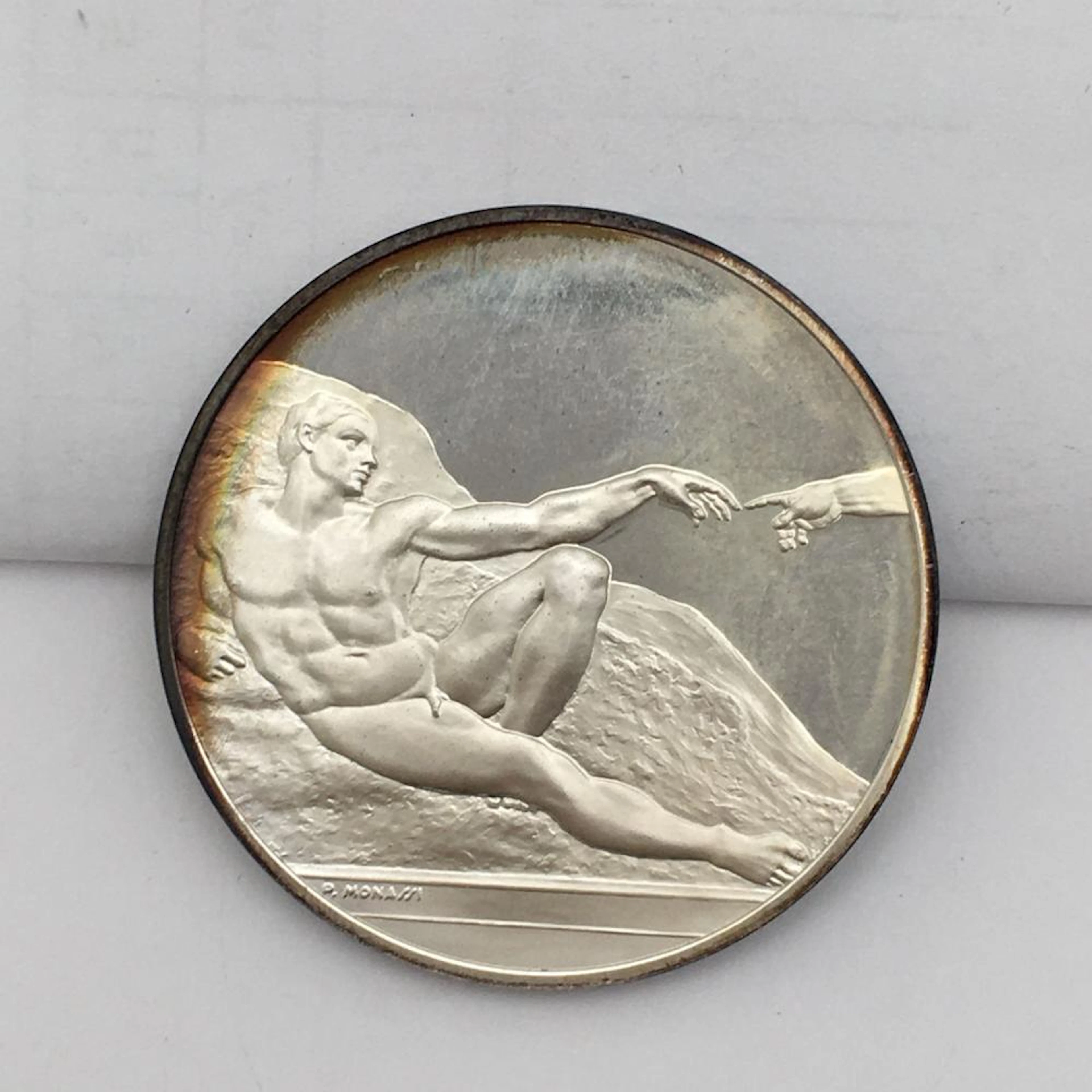 Michelangelo Sterling Round, Creation Of Adam