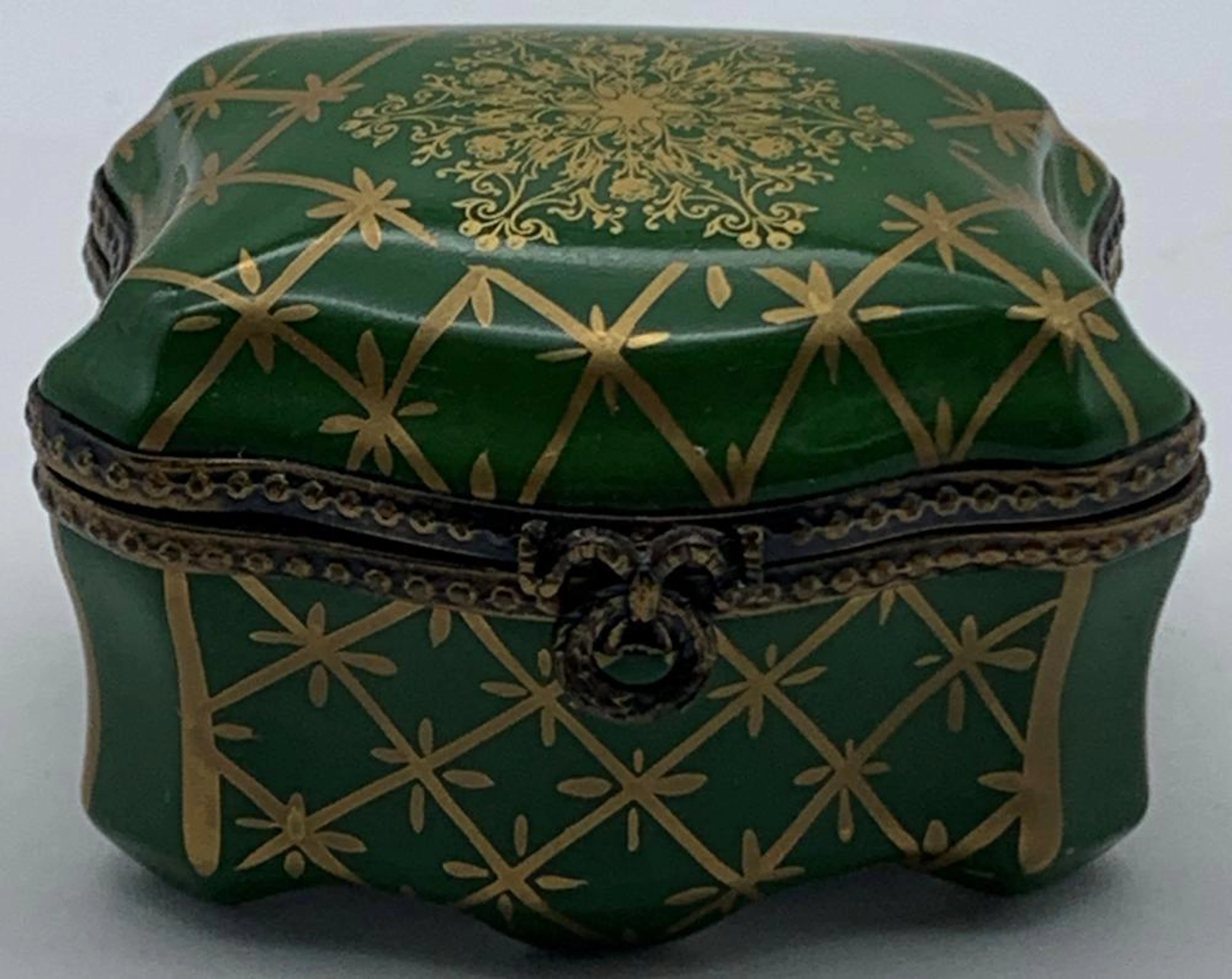 Limoge France Hand Painted Porcelain Trinket Box