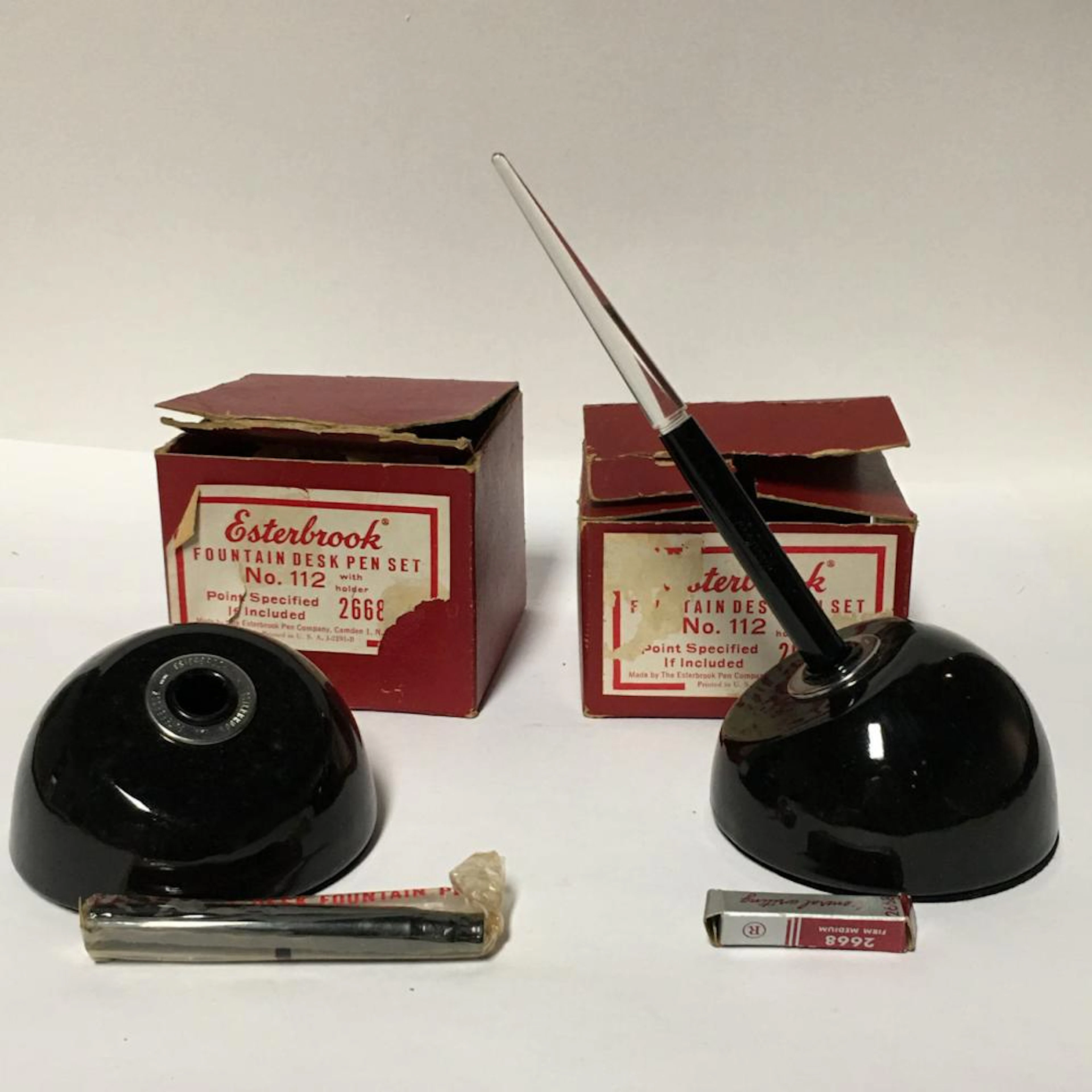 2 Esterbrook Fountain Desk Pen Sets
