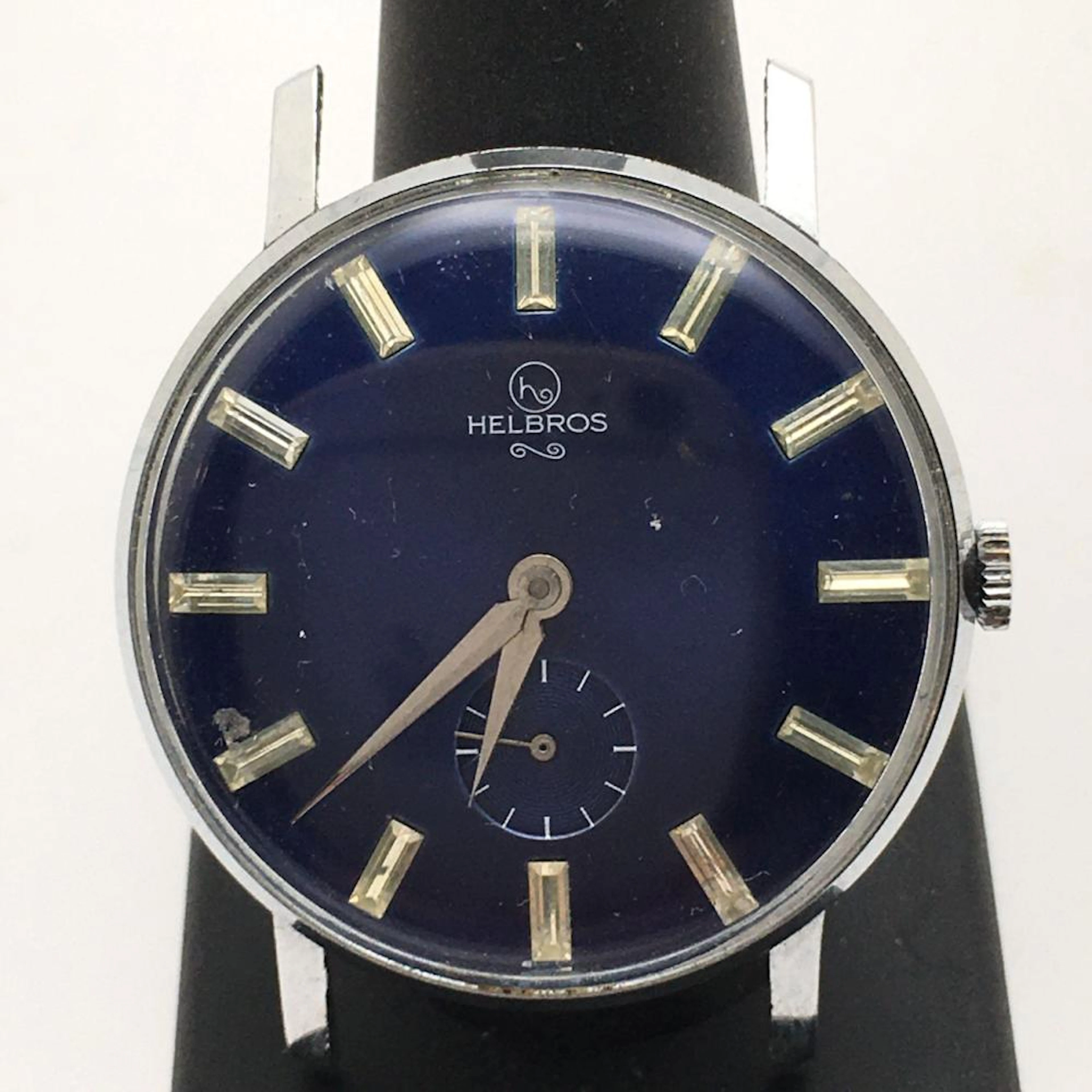 Helbros Cavalier Scarce Watch Face W Blue Dial
