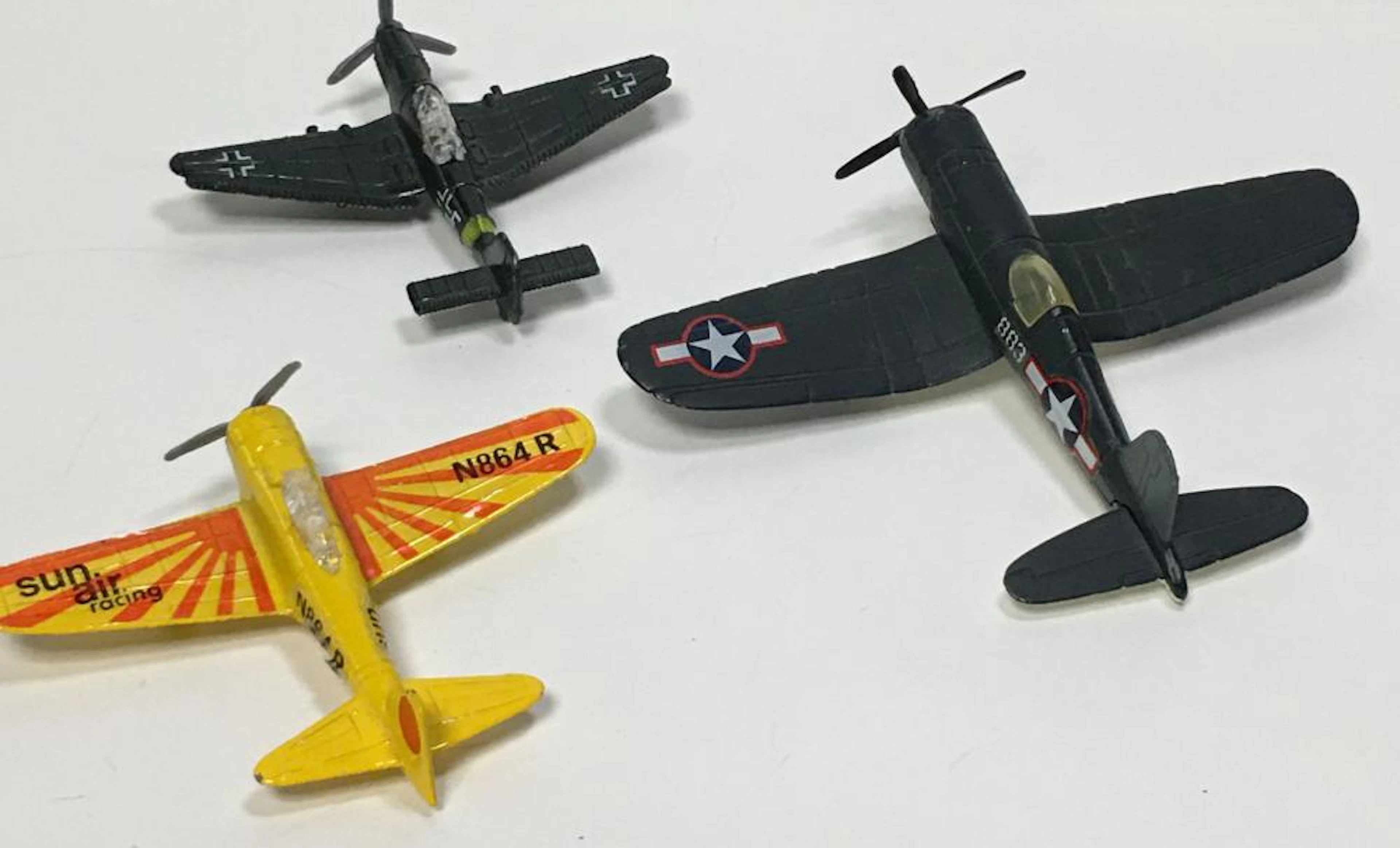 Group Of 3 Toy Metal Airplanes
