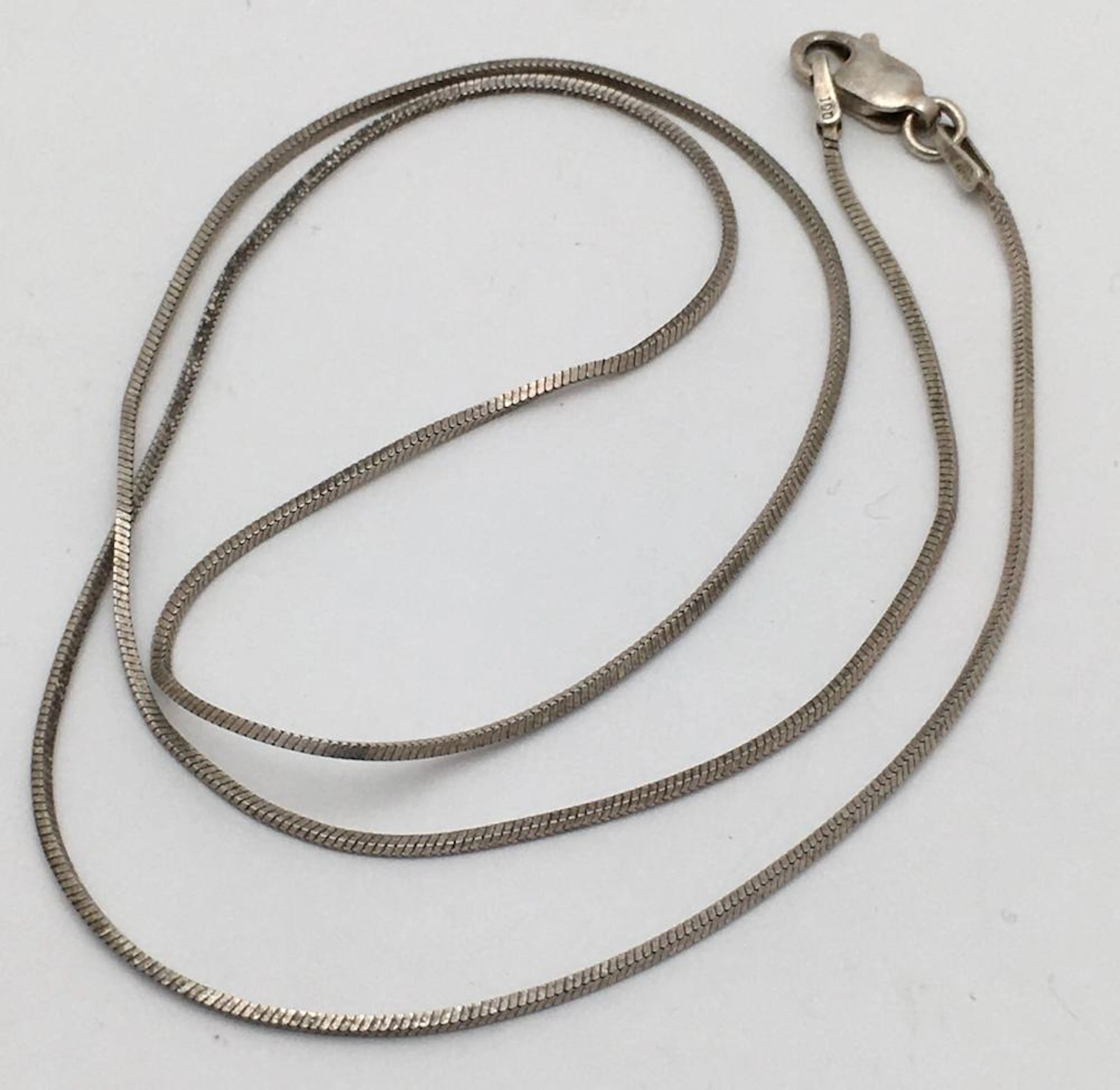 Sterling Silver Italian Necklace Chai