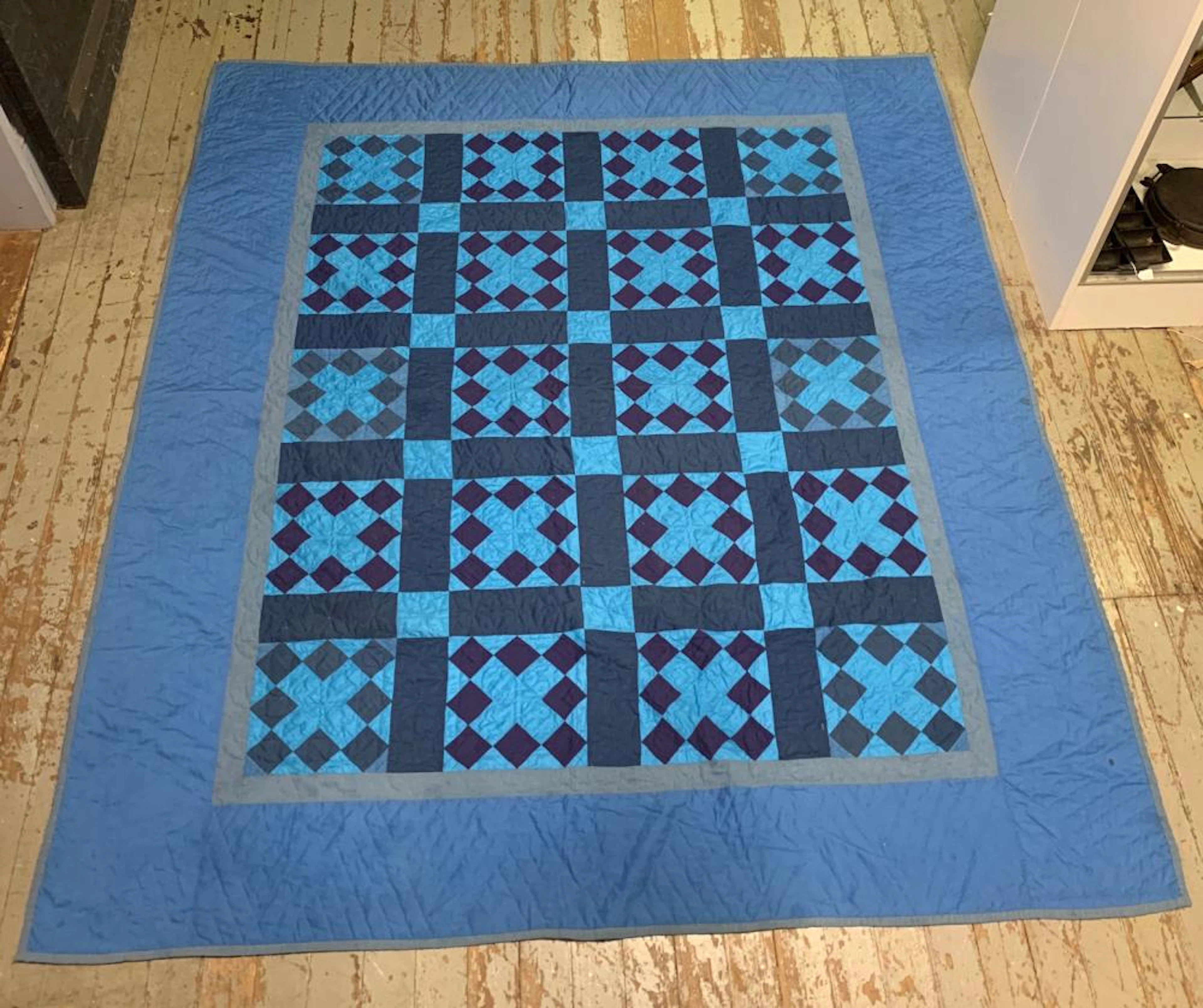 Blue Hand Sewn Quilt