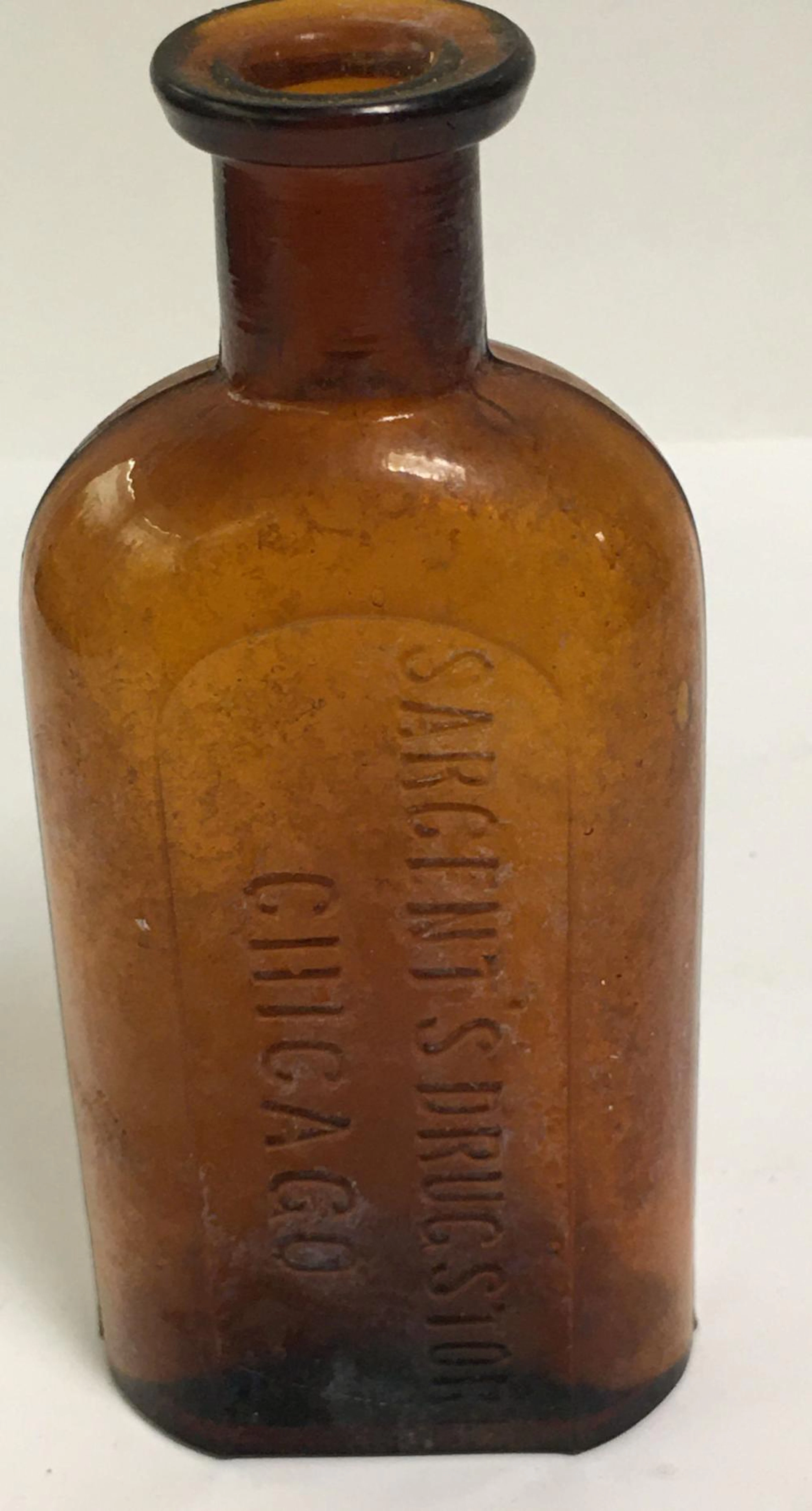Sargent's Drug Store Chicago Brown Glass Bottle