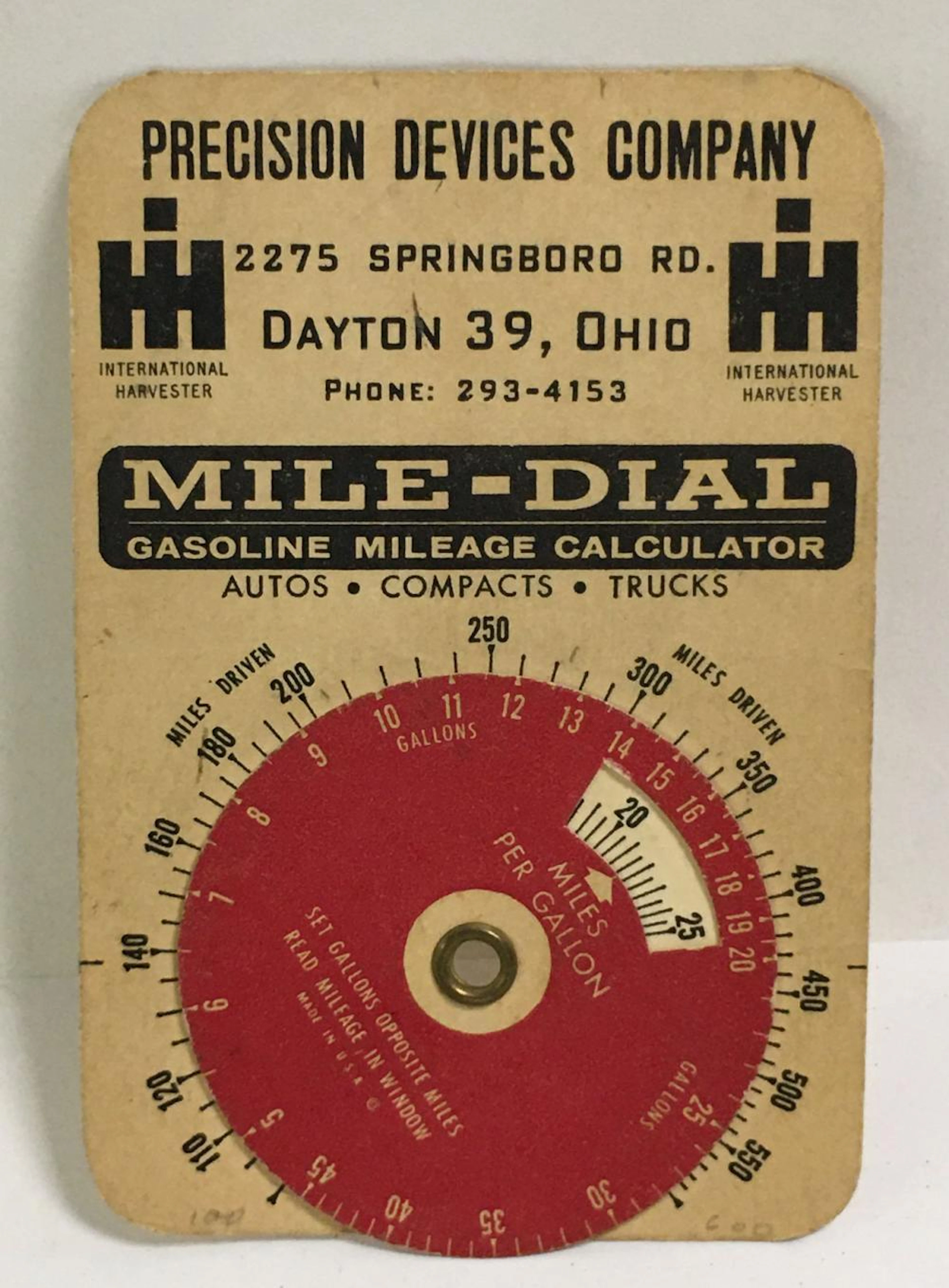 International Harvester Mile Dial
