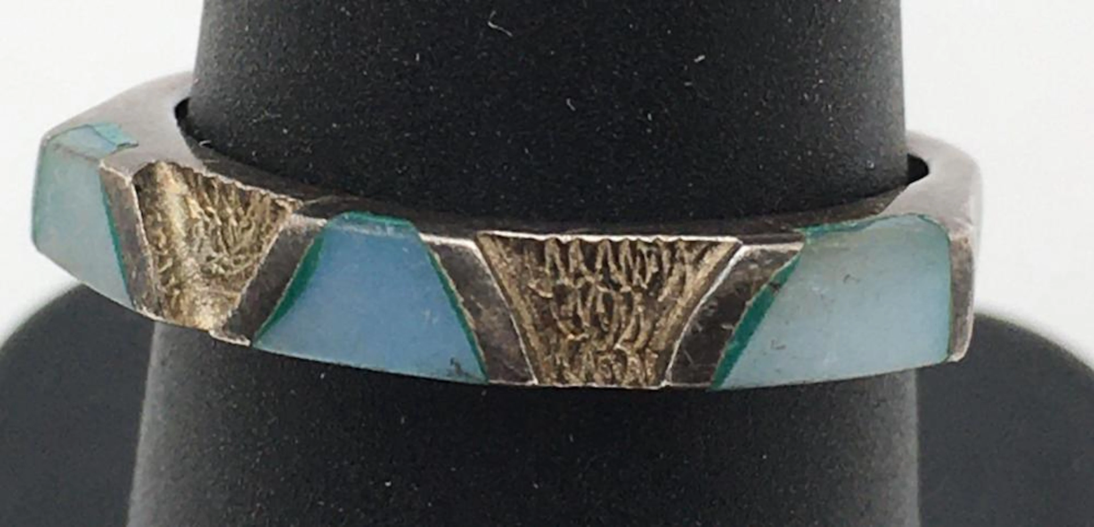 Sterling Silver Ring With Blue Stones