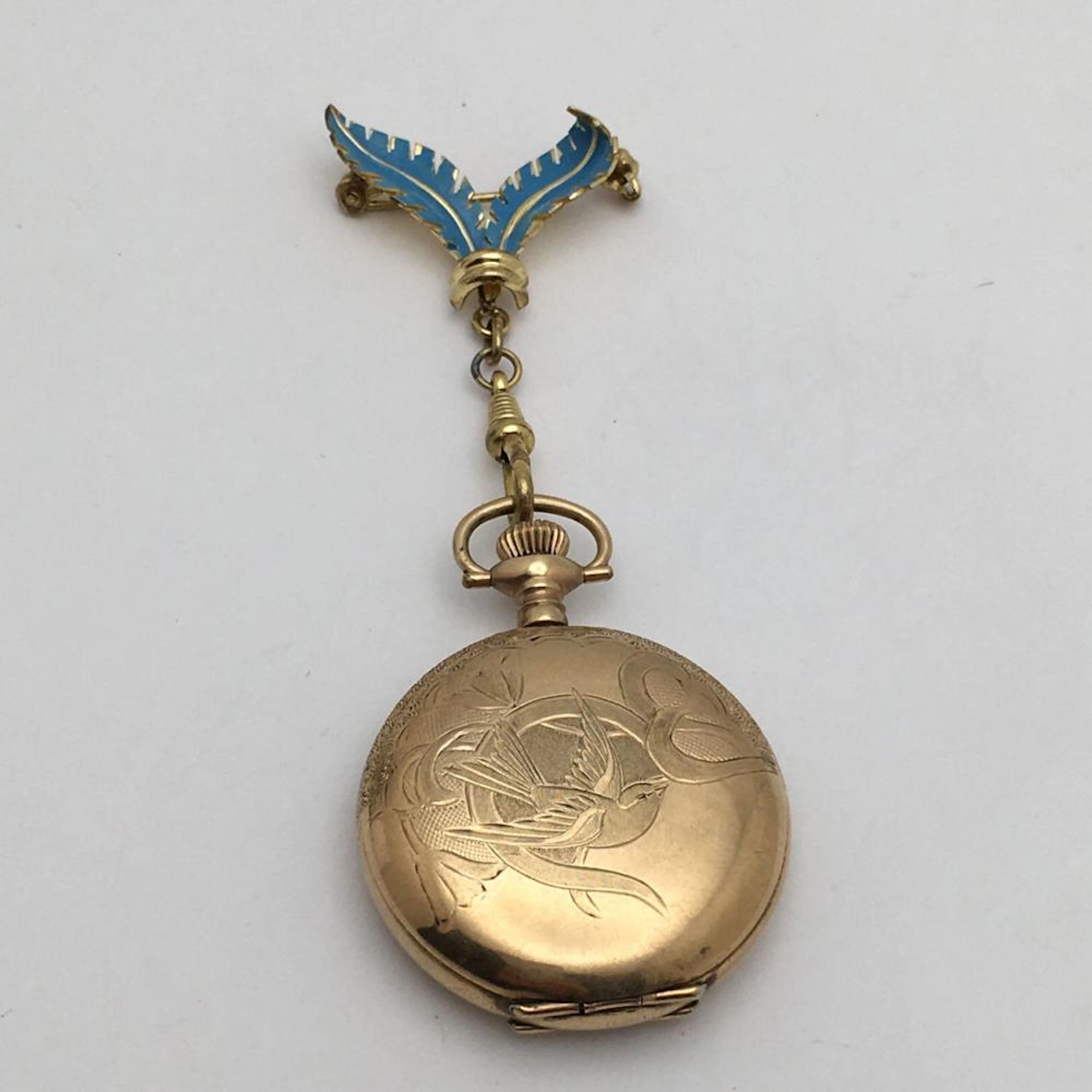 Elgin Gold Tone Lapel Watch