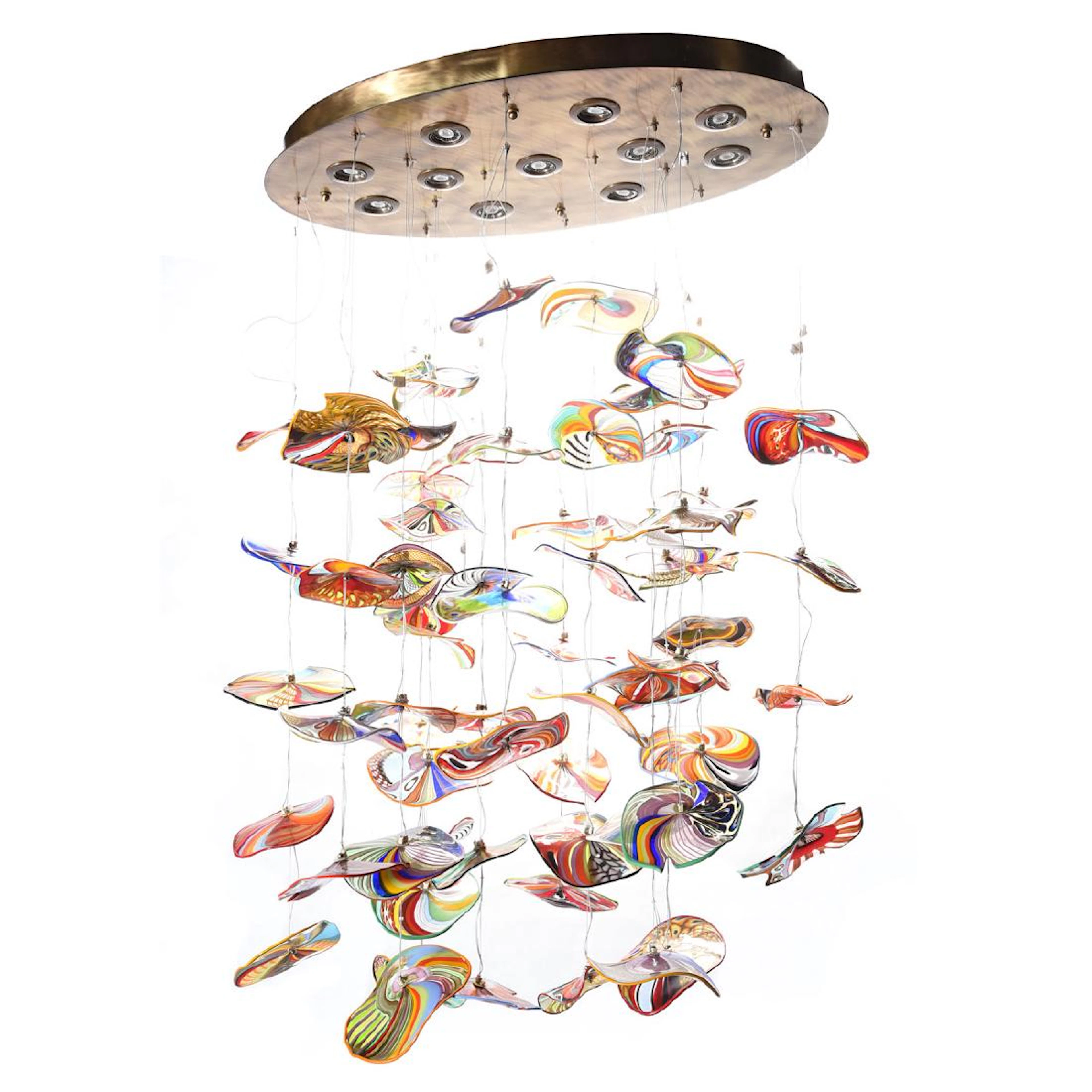 Murano Massimiliano Schiavon Art Glass Eleven Light