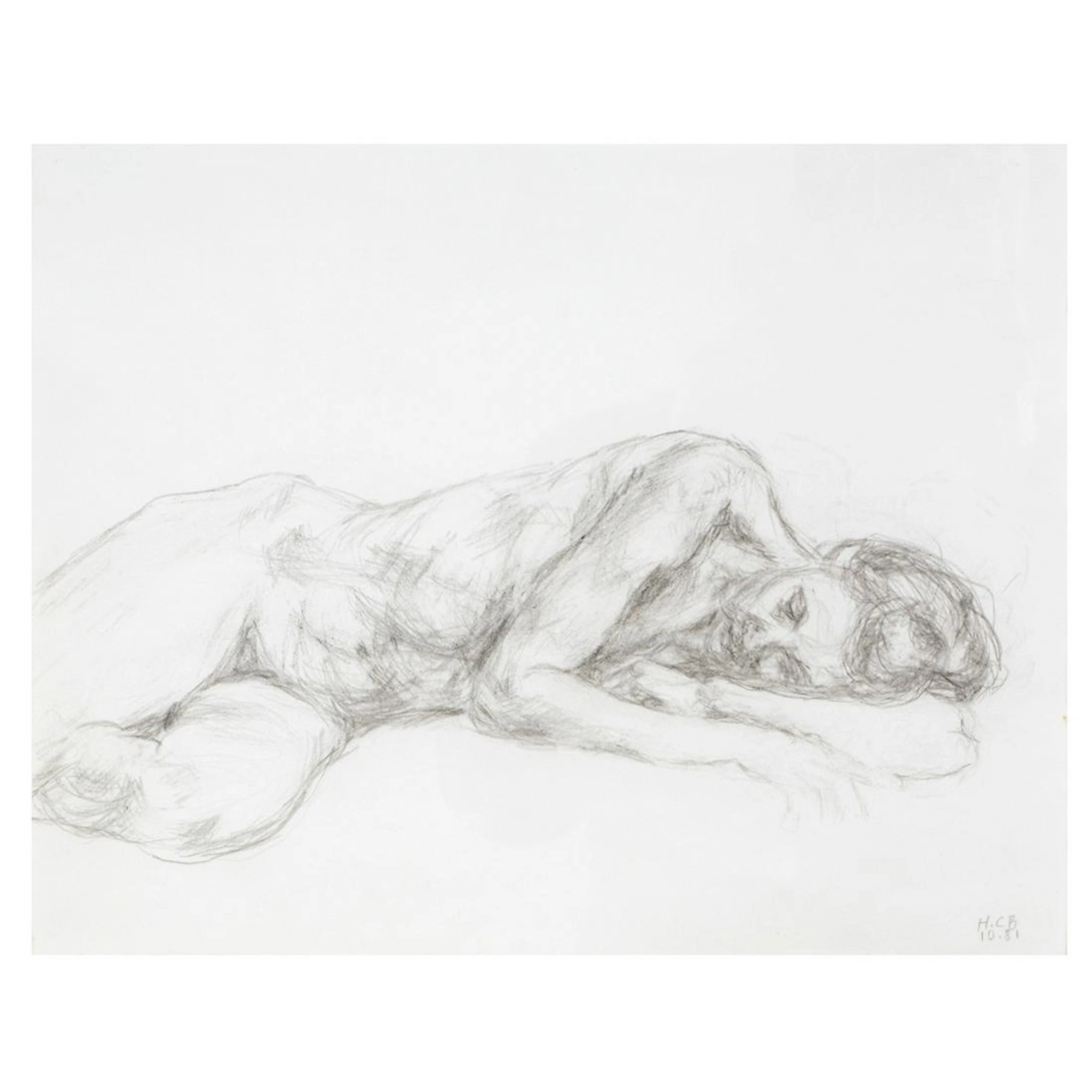 Henri Cartier-Bresson "Christ. Em. Dormant" pencil on