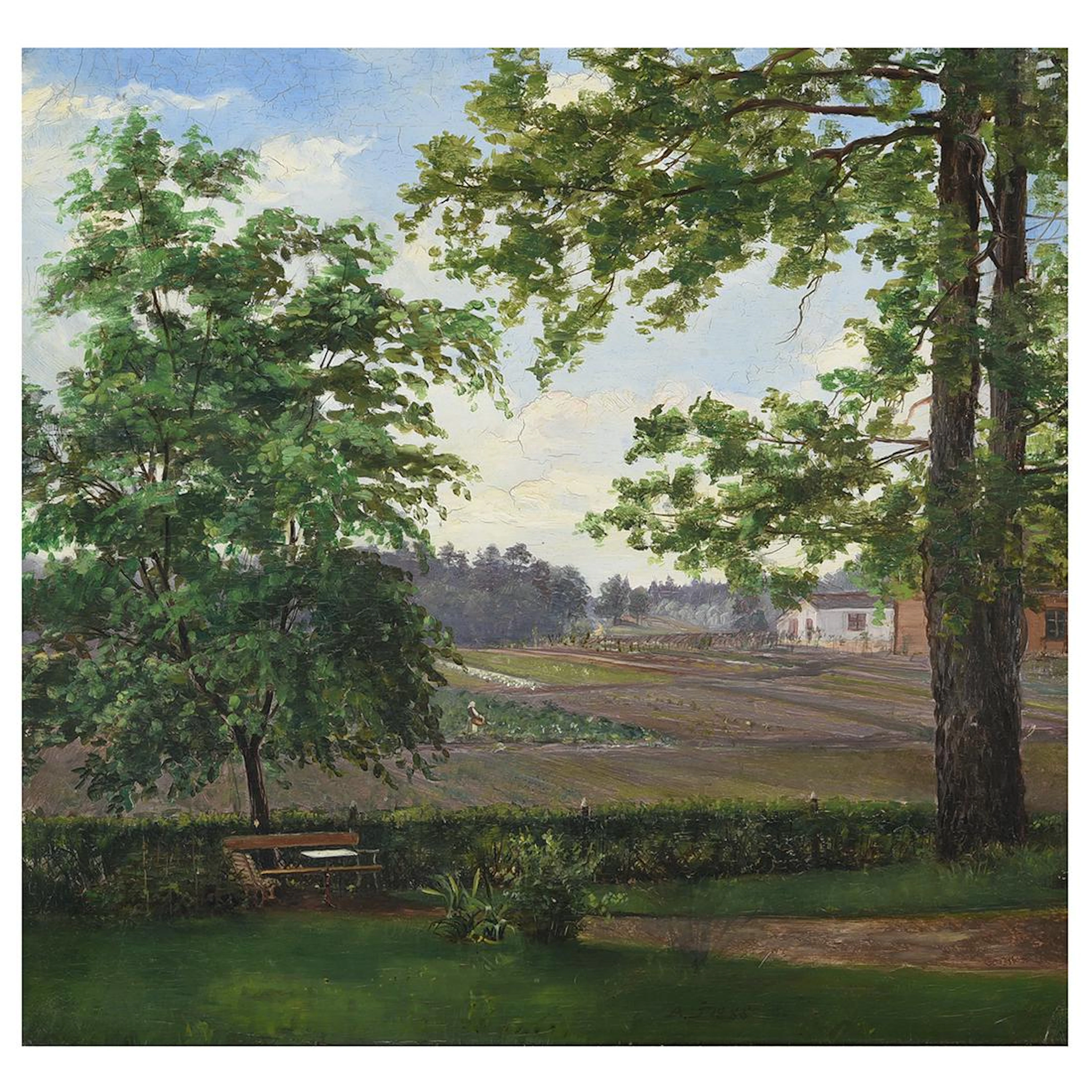 Attrib. to Alfred Jansson "Landscape" oil on board