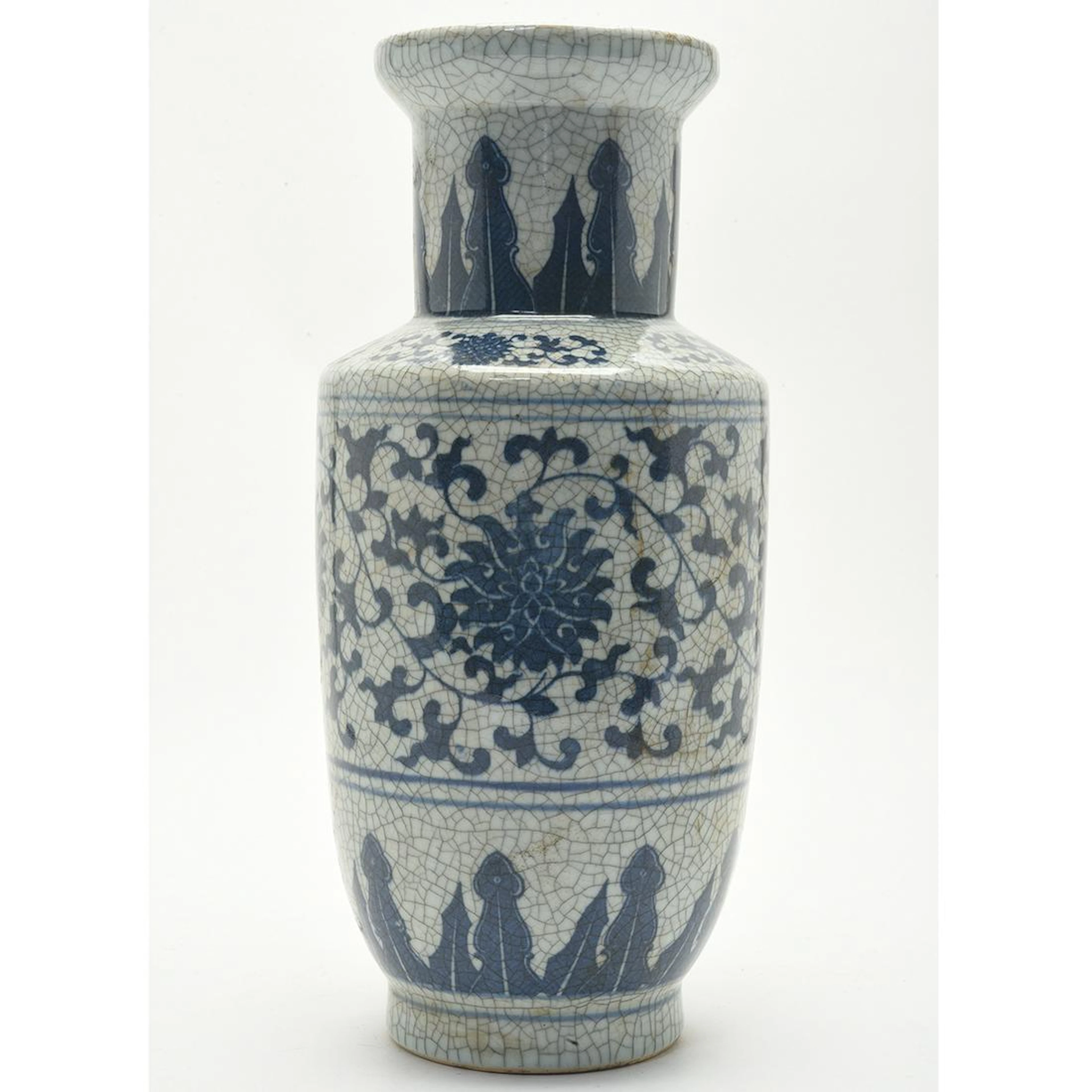 Chinese Blue and White Rouleau Vase