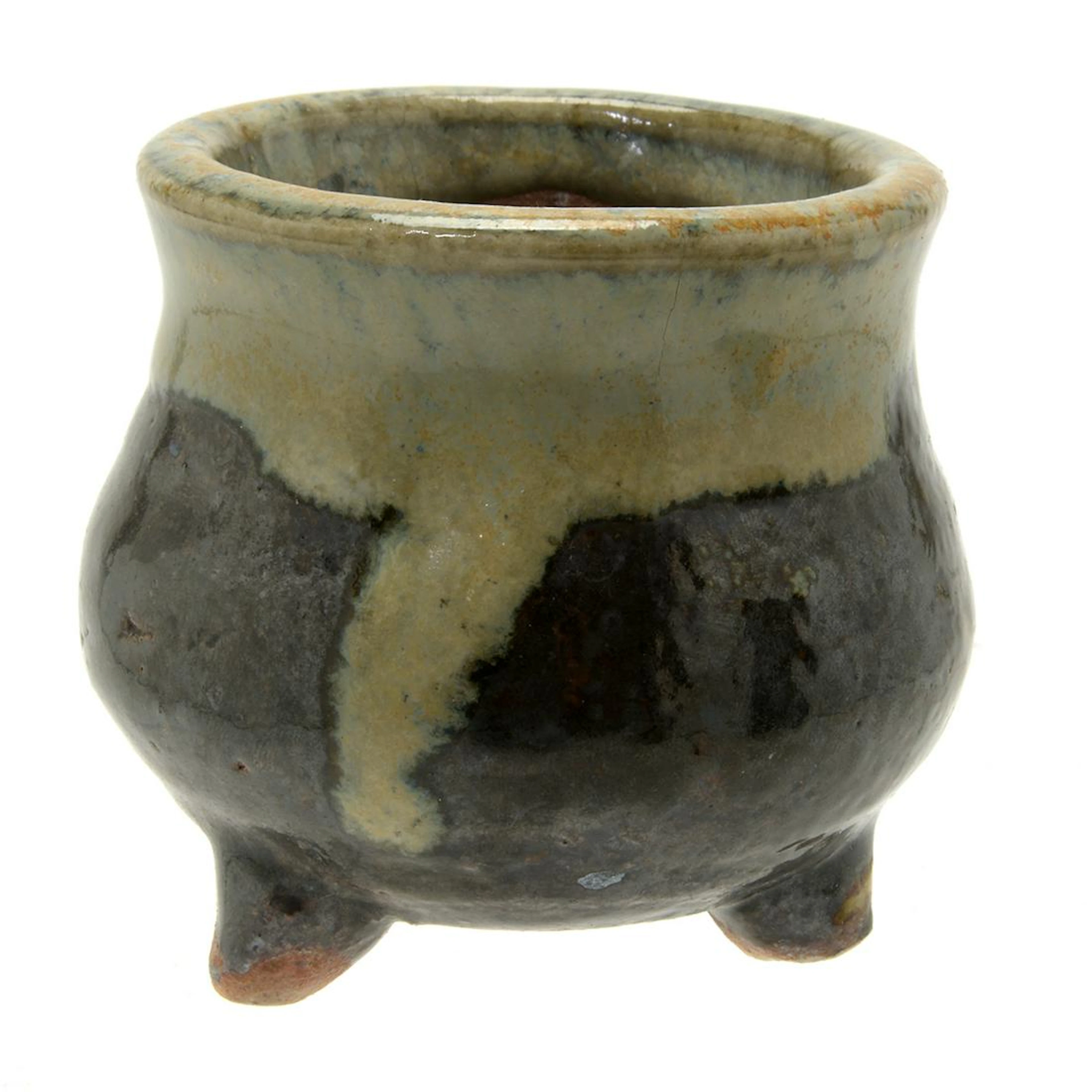 Chinese Small Brown and Gray Glazed Tripod Censer.