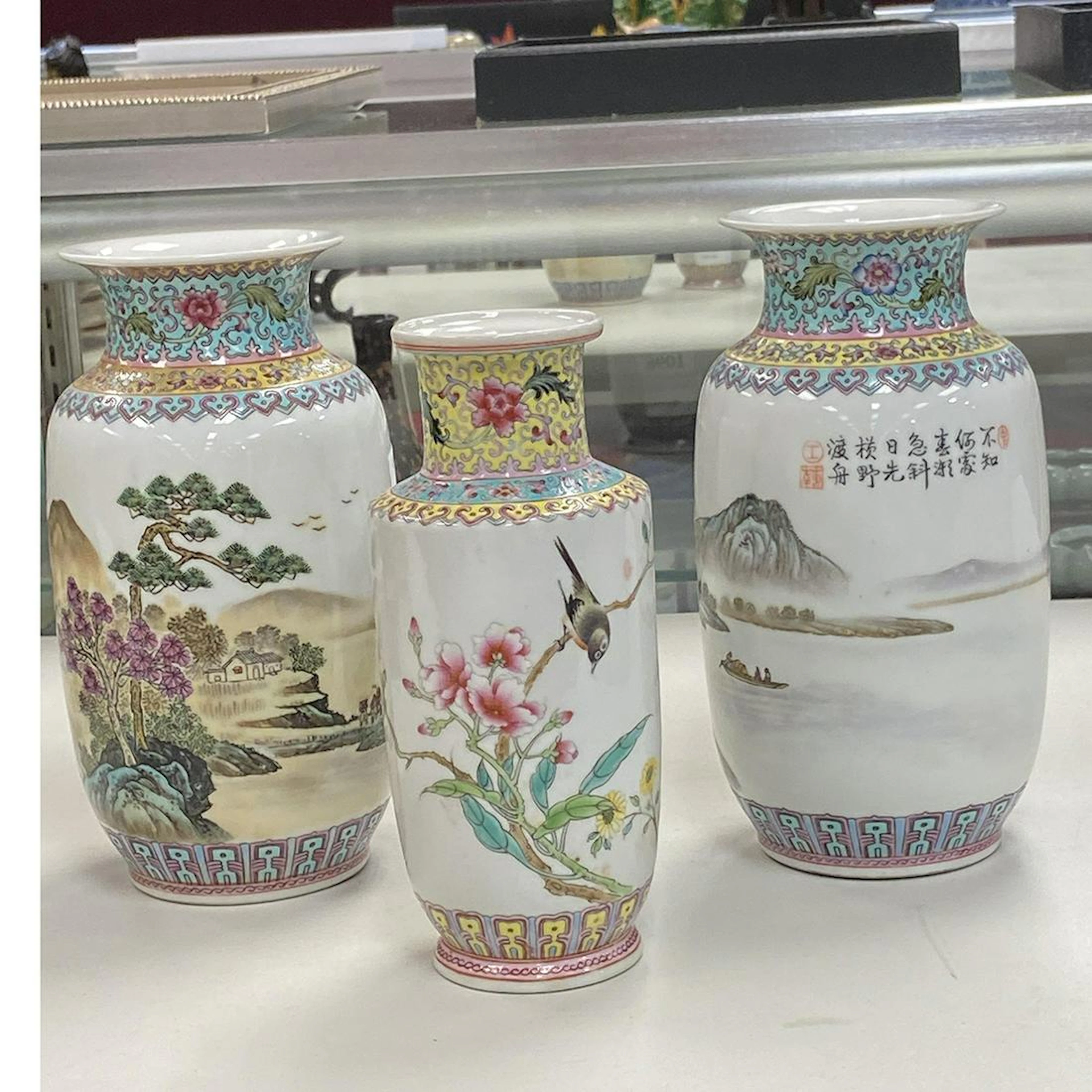Three Chinese Republic Famille Rose Vases