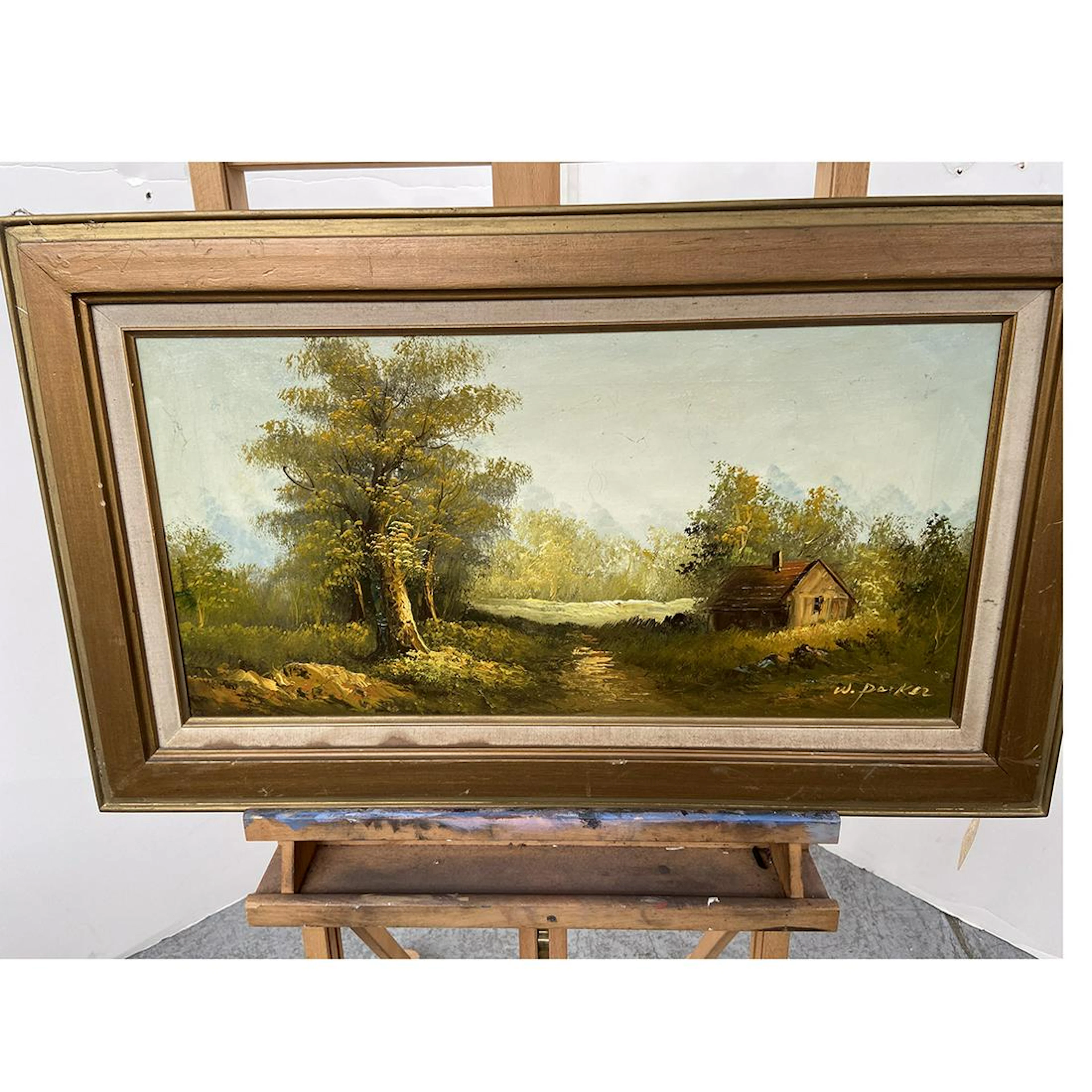 Framed Oil on Canvas Rural Landscape, Signed Lower