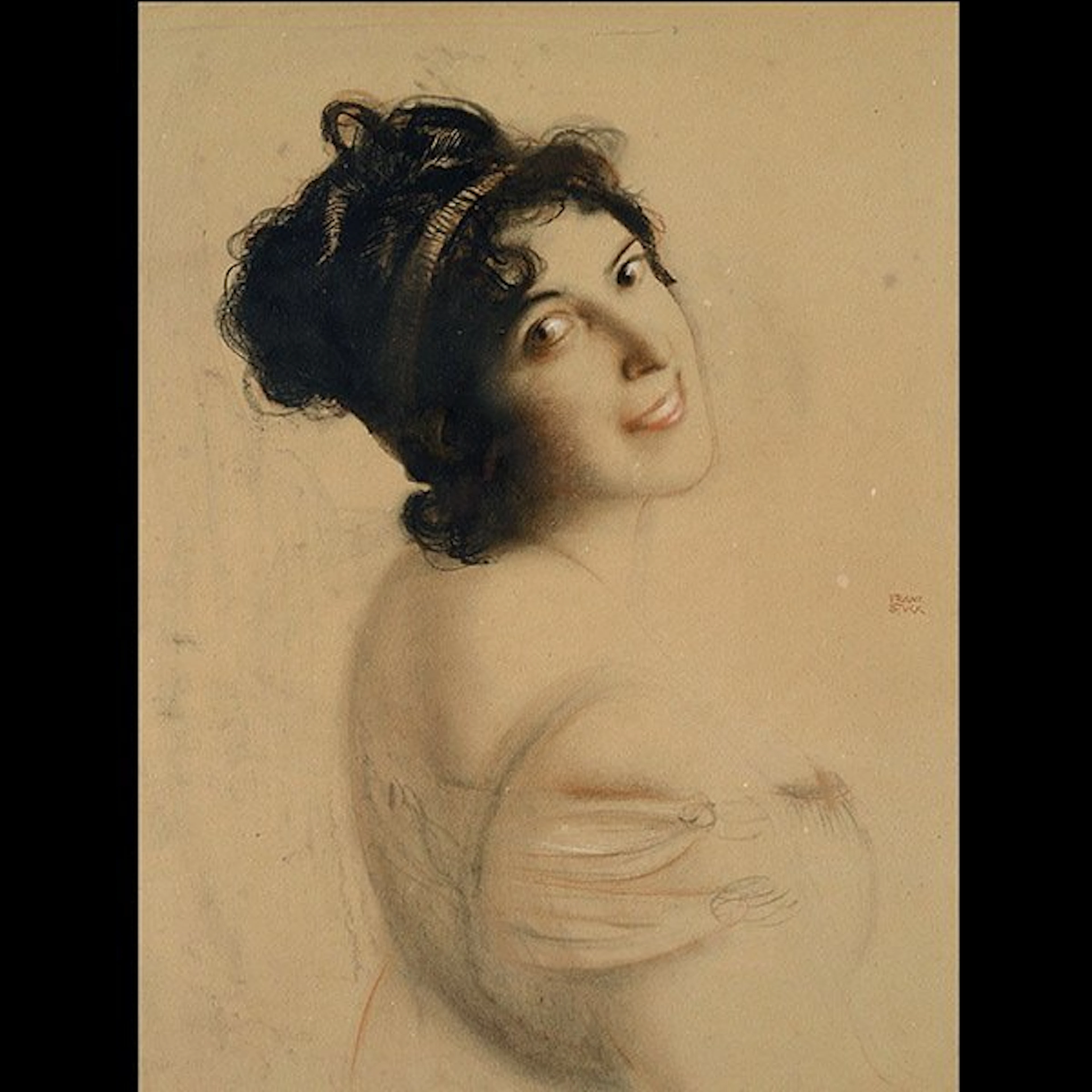 FRANZ VON STUCK, Pastel Portrait of a Woman