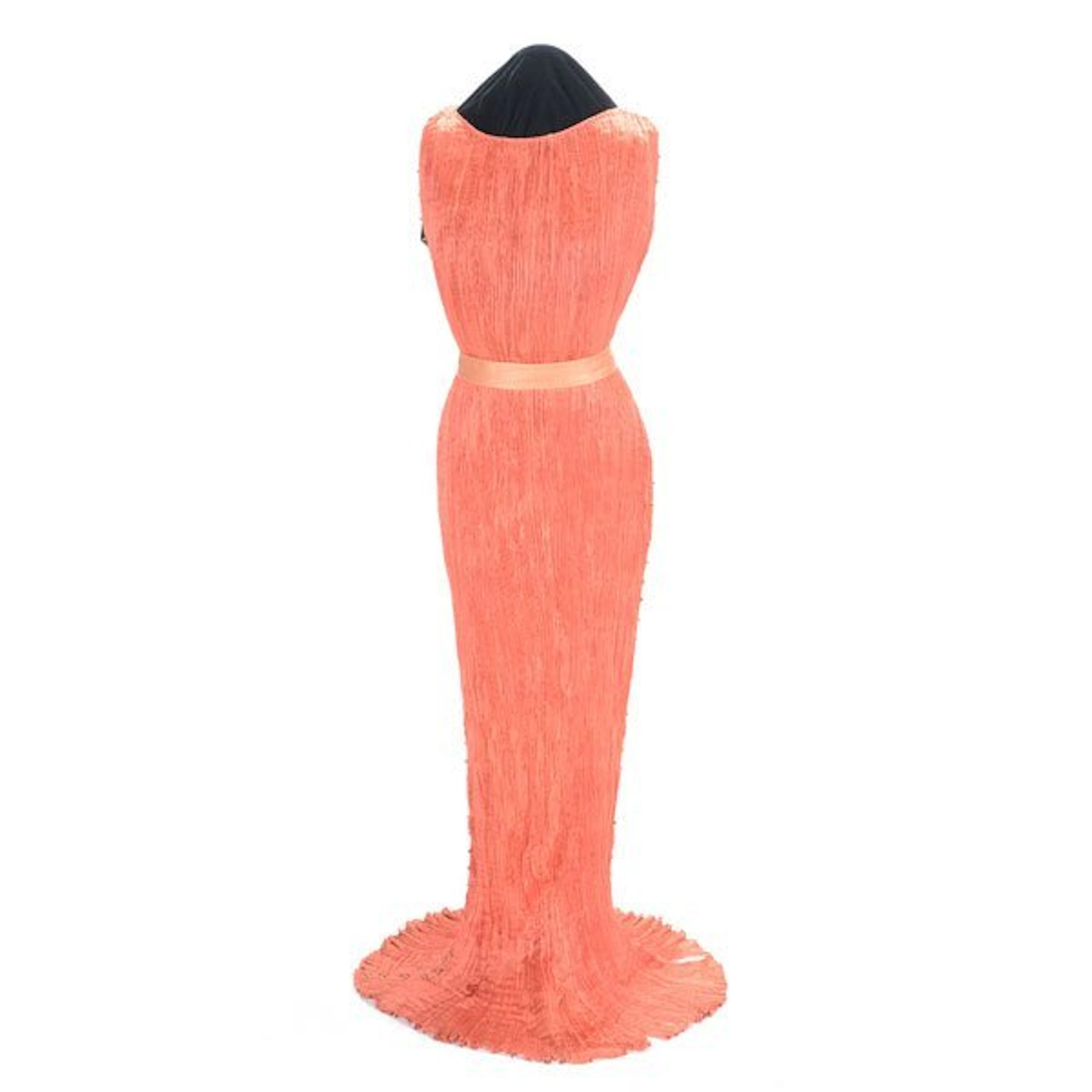 Mariano Fortuny Delphos Dress in Pleated Apricot Silk