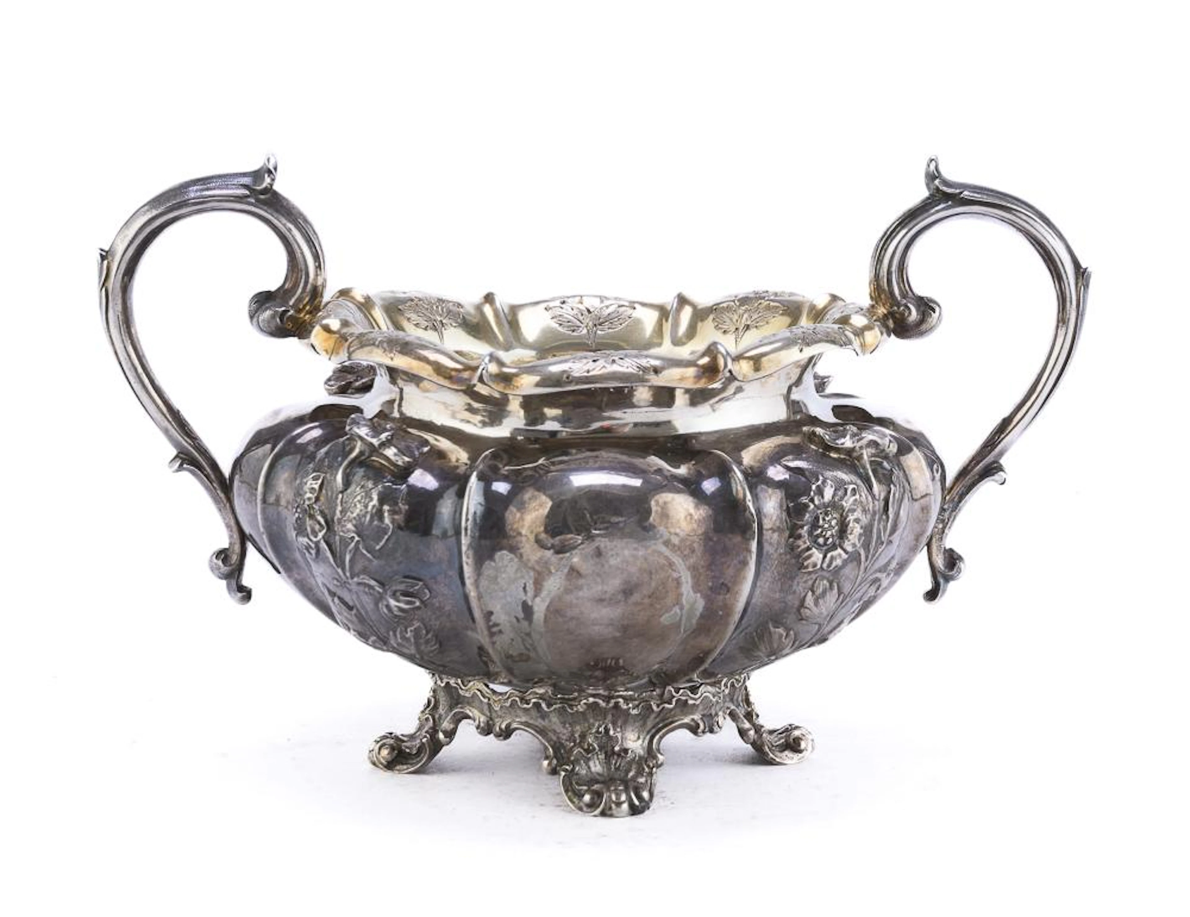 SILVER-PLATED SUGAR BOWL, EARLY 20TH CENTURY