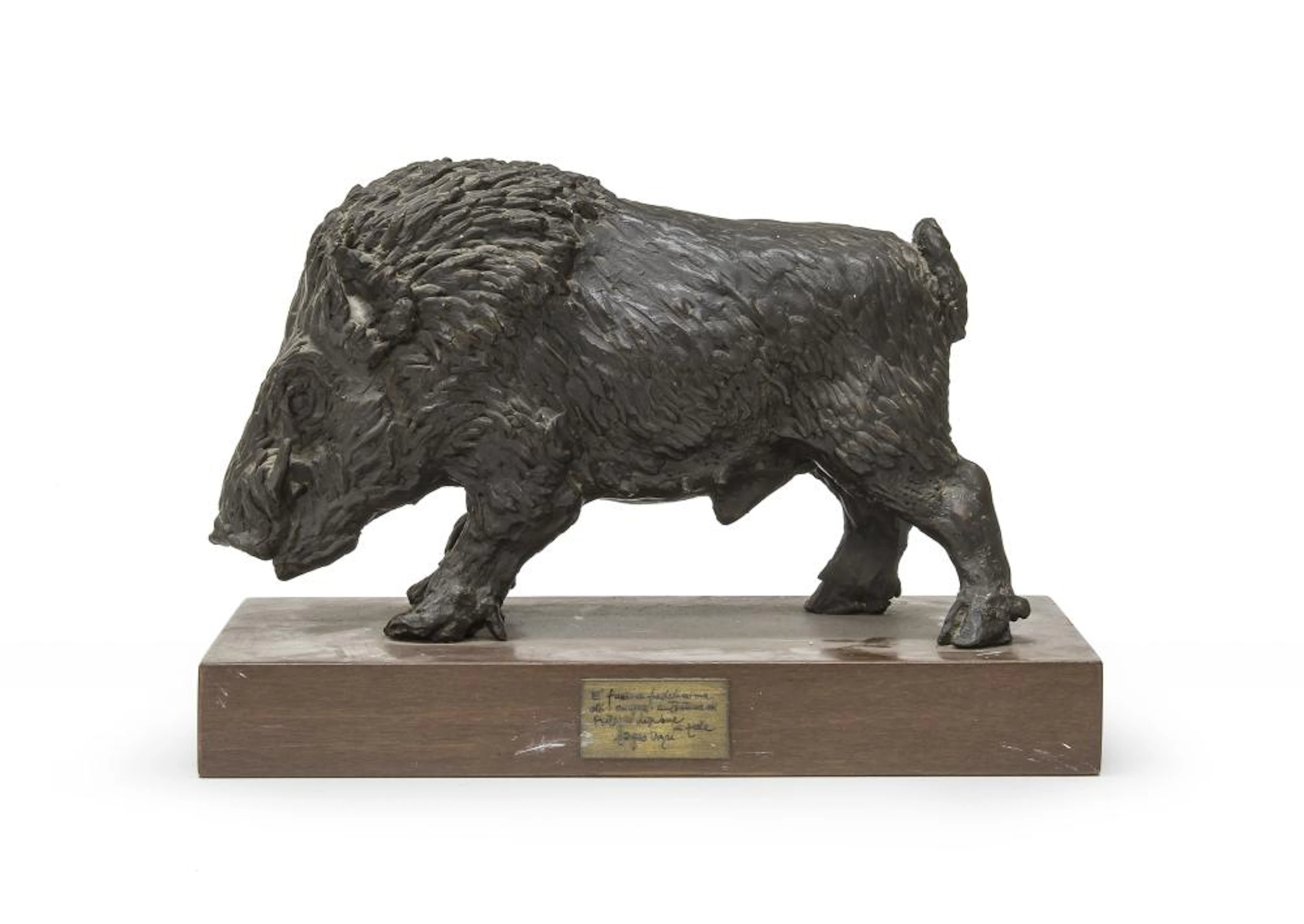 BRONZE BOAR SCULPTURE, 20TH CENTURY