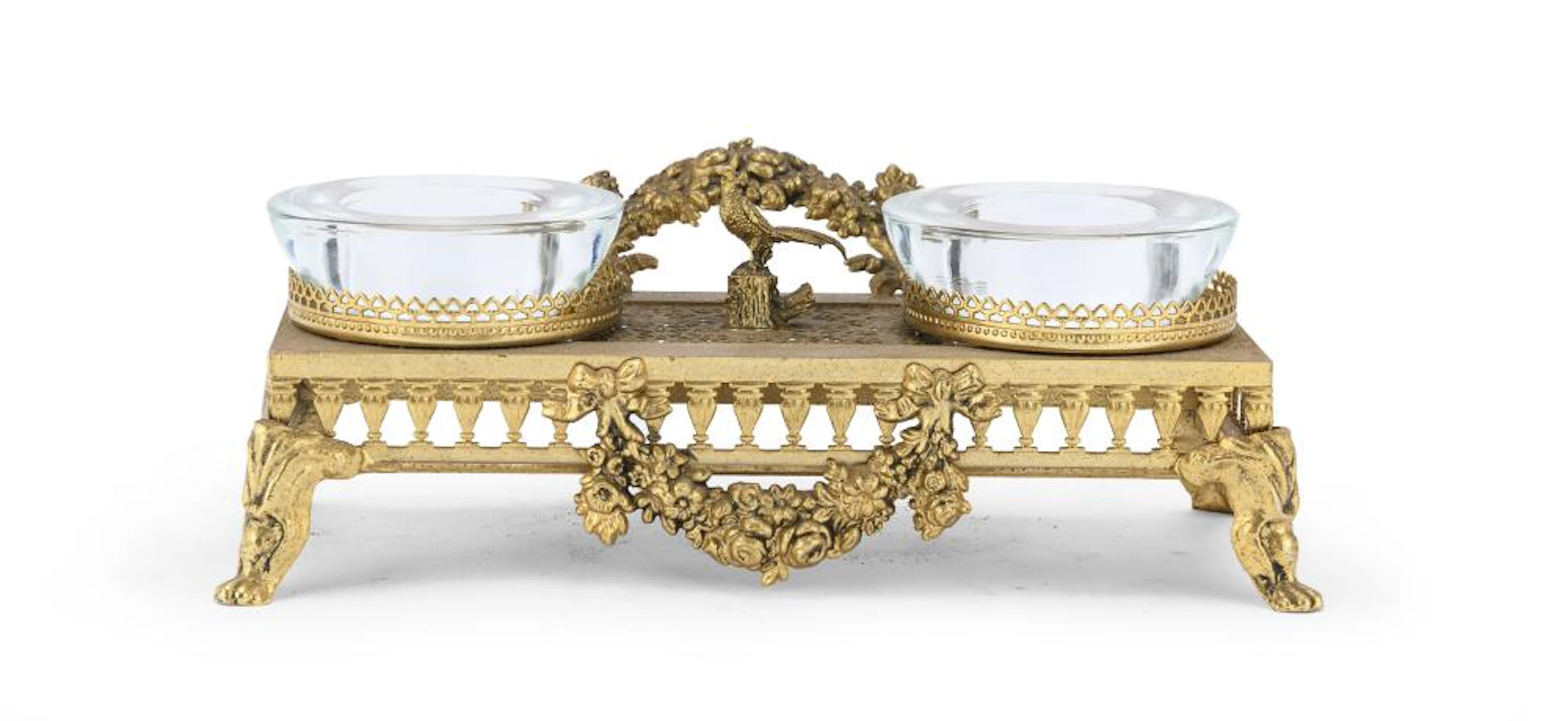 GILT METAL INKWELL, EARLY 20TH CENTURY