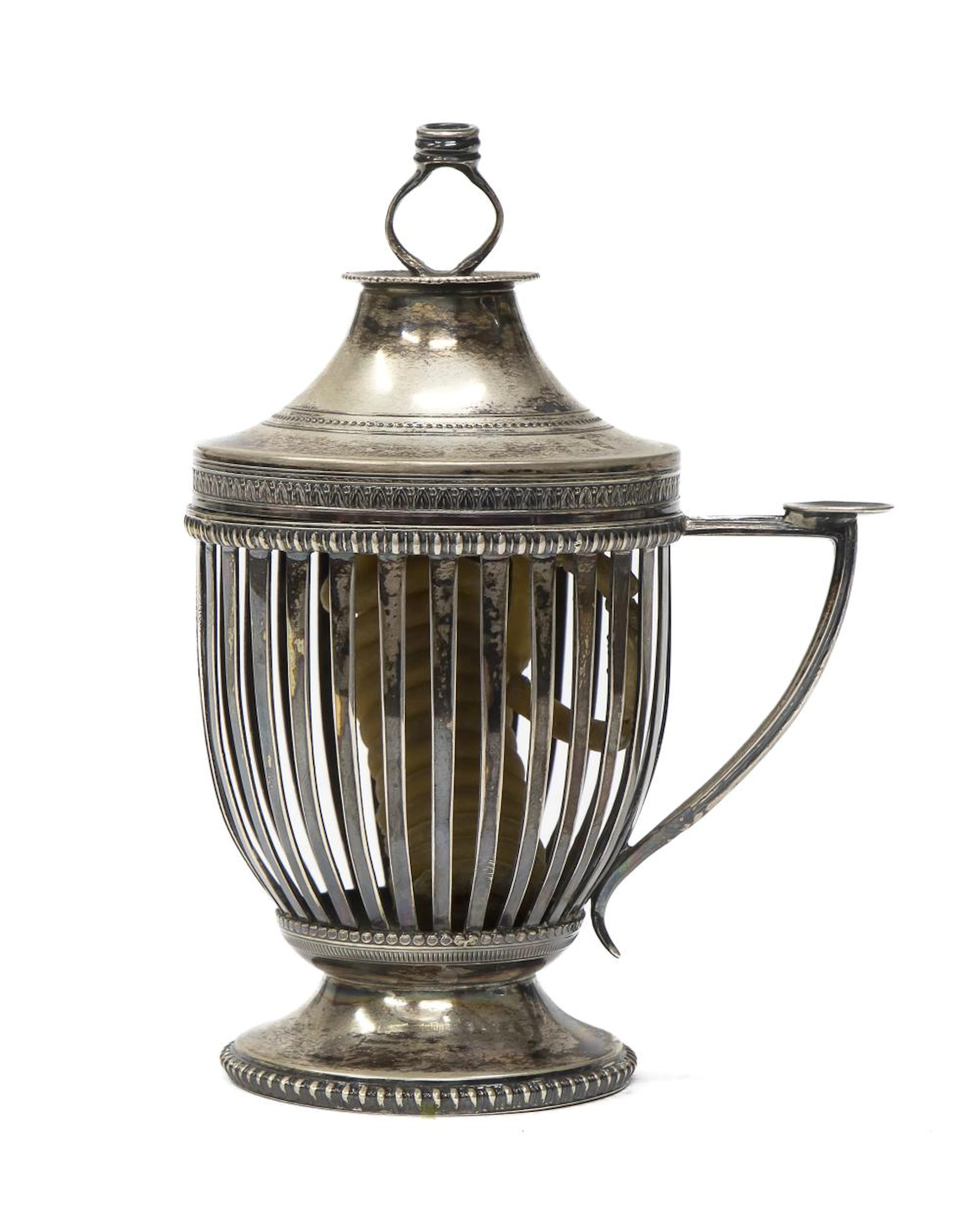 SILVER WICK BOX, PAPAL STATE, ca. 1815.