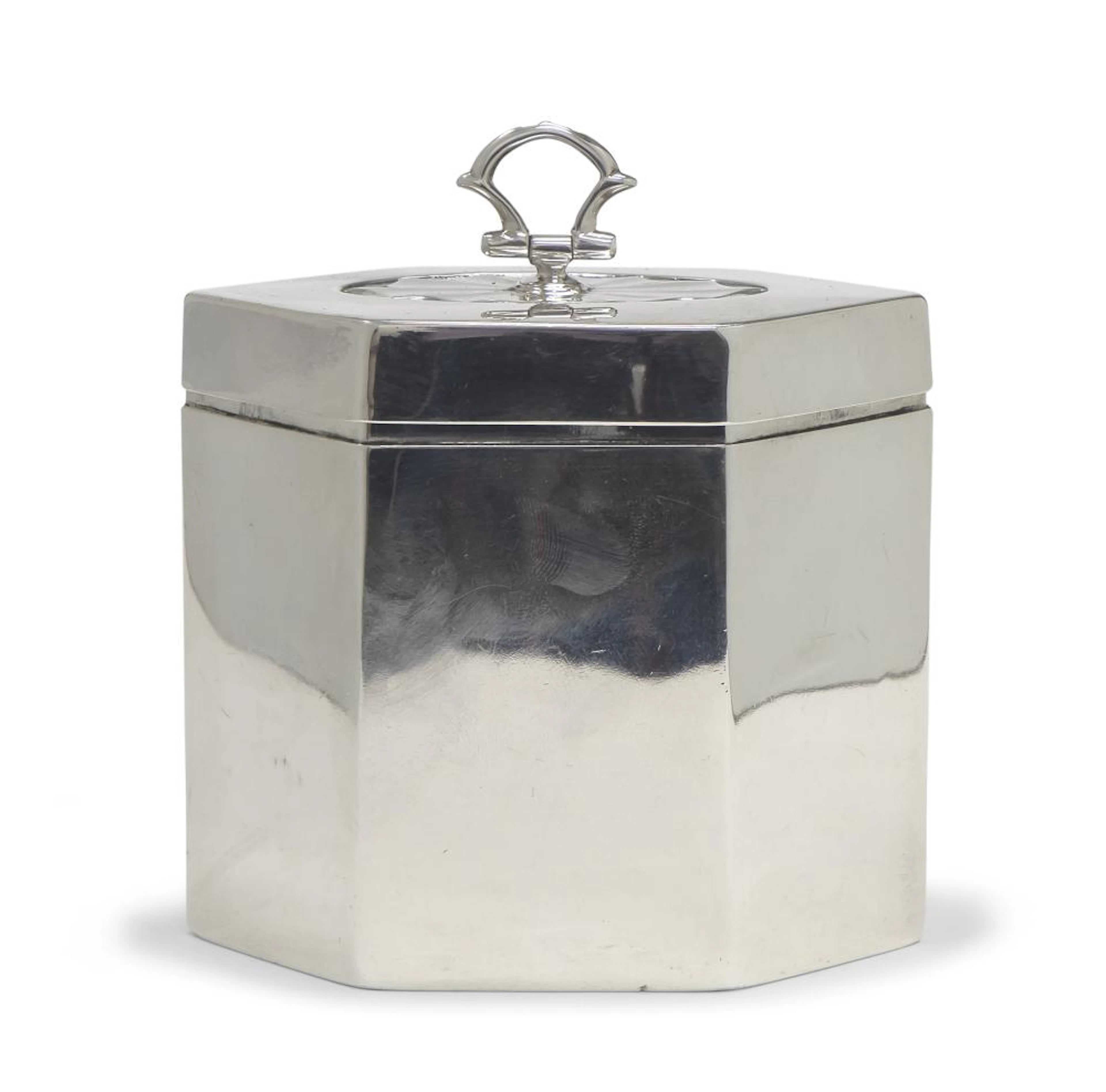 SILVER TEA CADDY, LONDON 1906