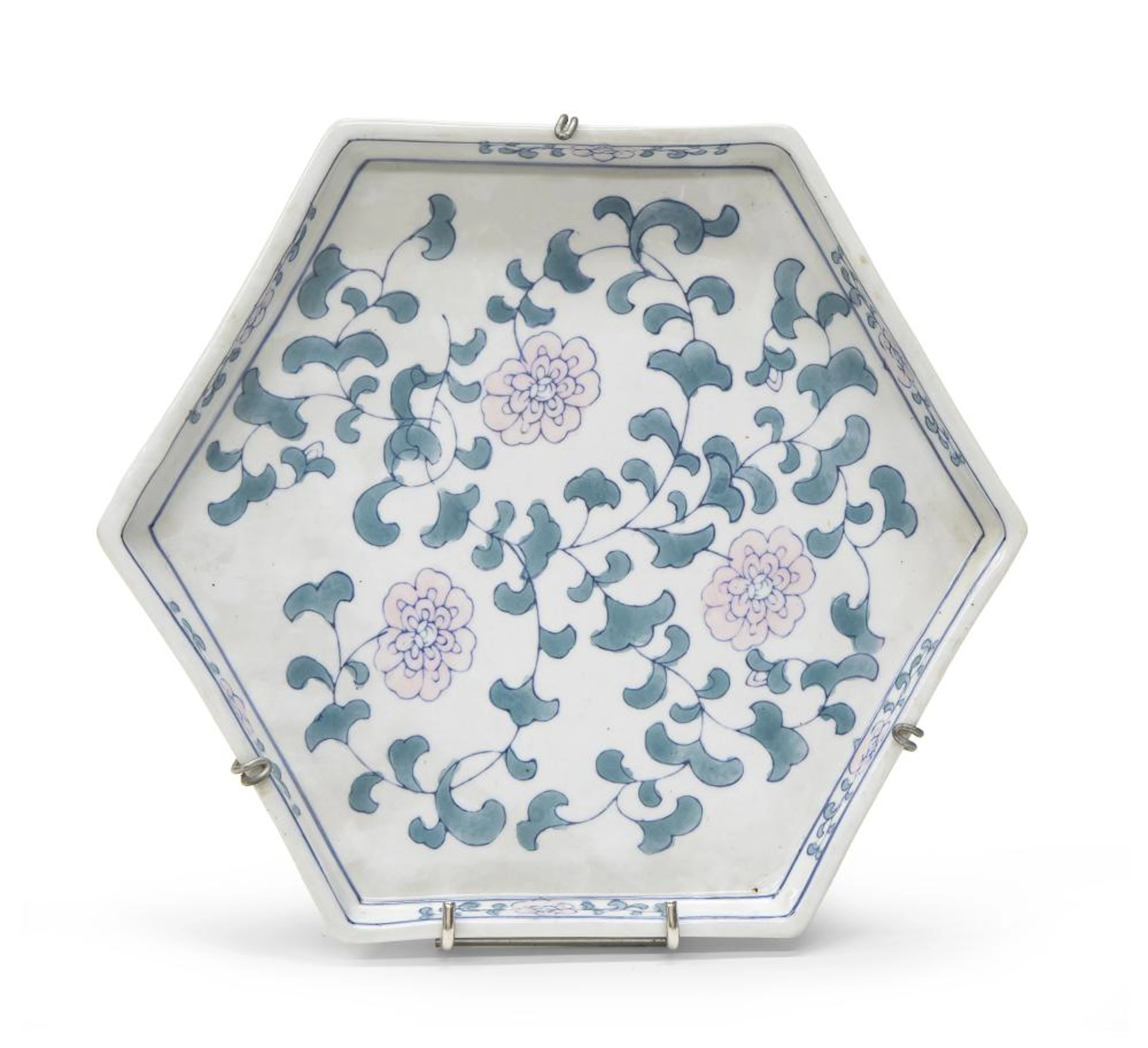 HEXAGON PORCELAIN TRAY, EARLY 20TH CENTURY