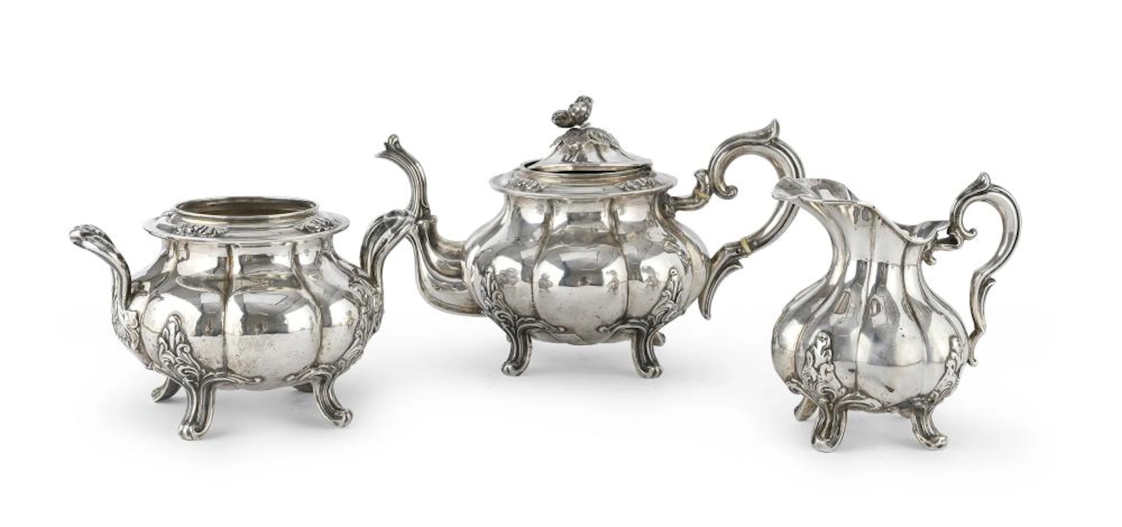 SILVER TEA SET, FRANCE LATE 19TH CENTURY