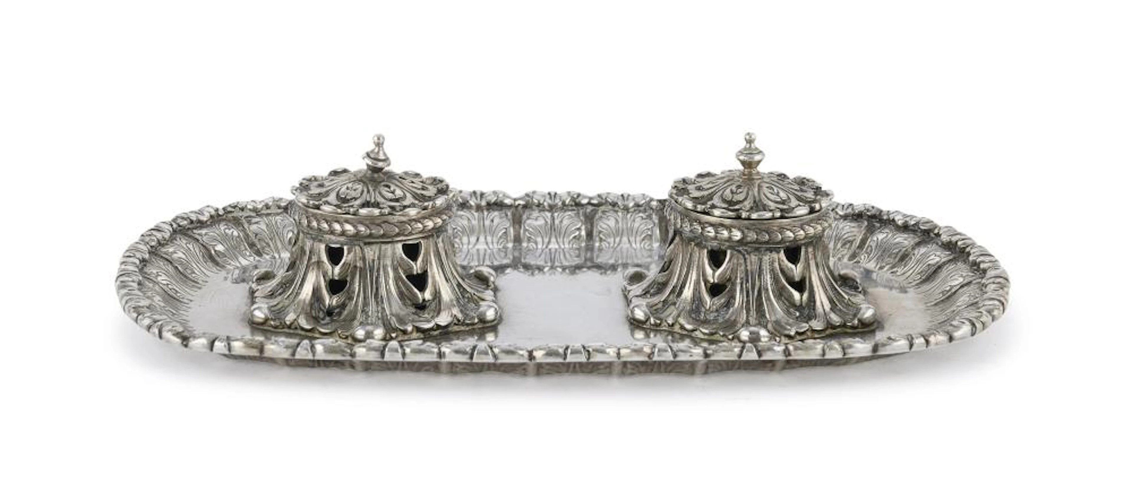 SILVER INKWELL, KINGDOM OF ITALY, ca. 1880.