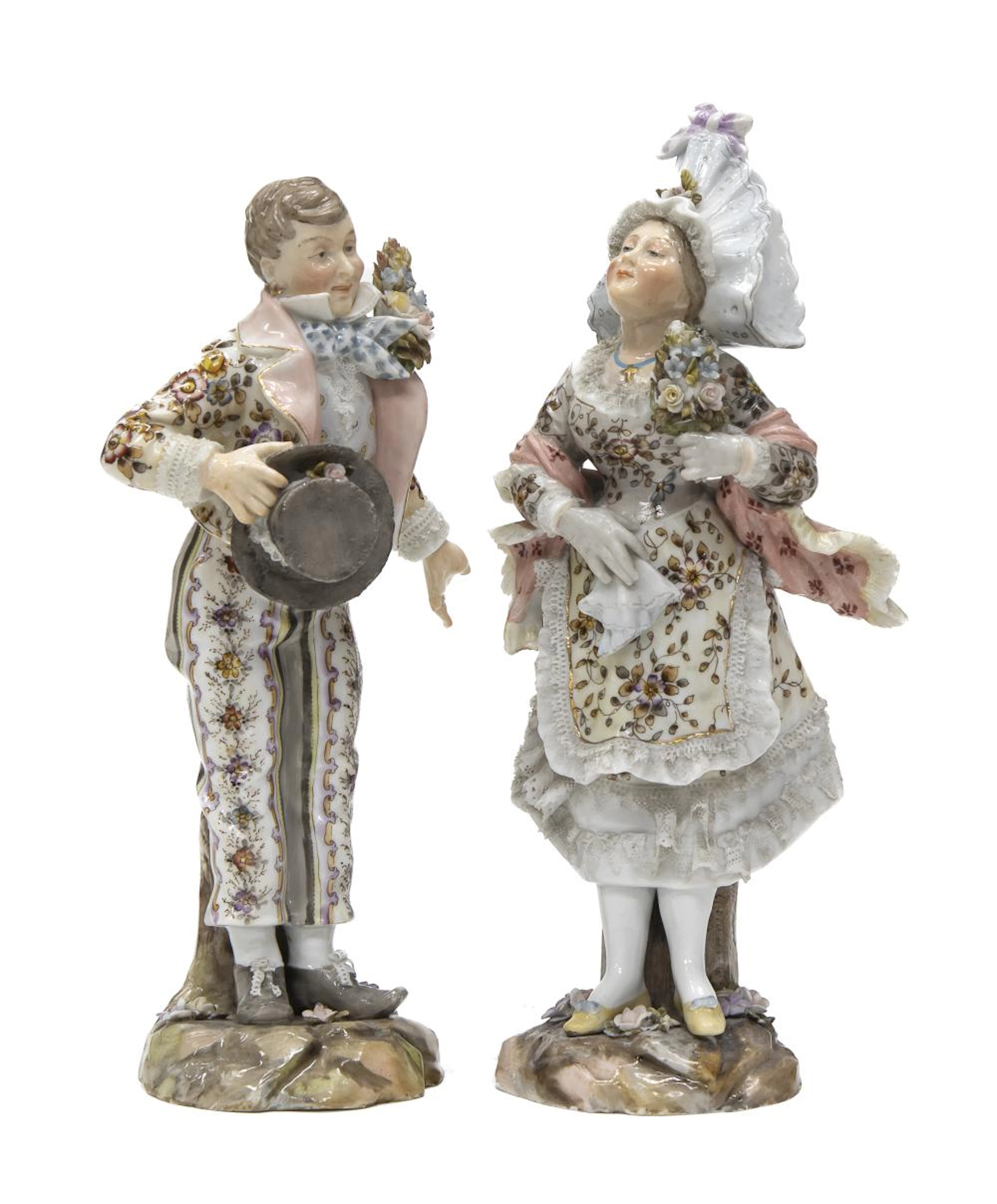 PAIR OF PORCELAIN SCULPTURES, PROBABLY GERMANY, EARLY 20TH CENTURY