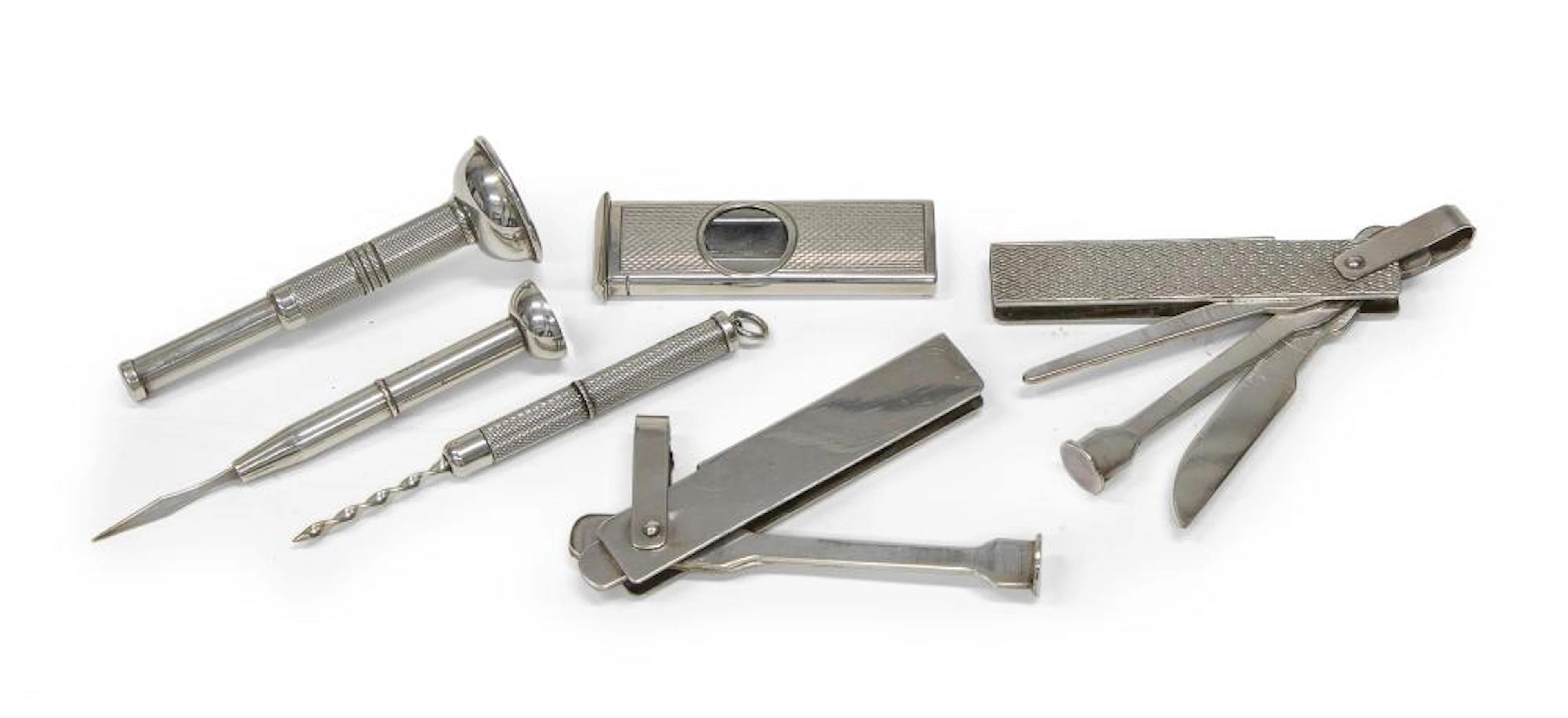 SILVER PIPE AND CIGAR SET, ITALY AND ENGLAND POST 2000