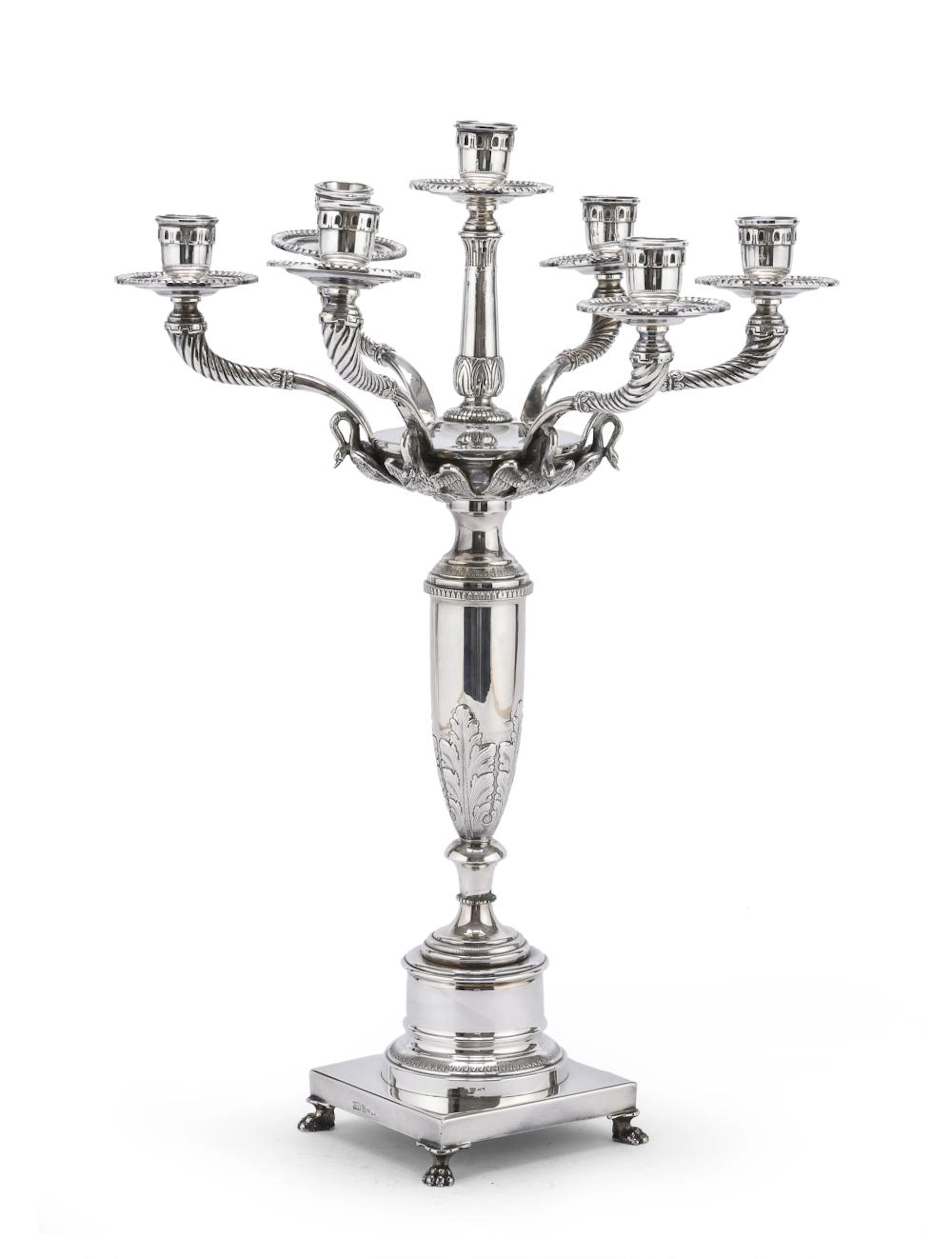 BEAUTIFUL SILVER CANDELABRA, MILAN, approx. 1950.