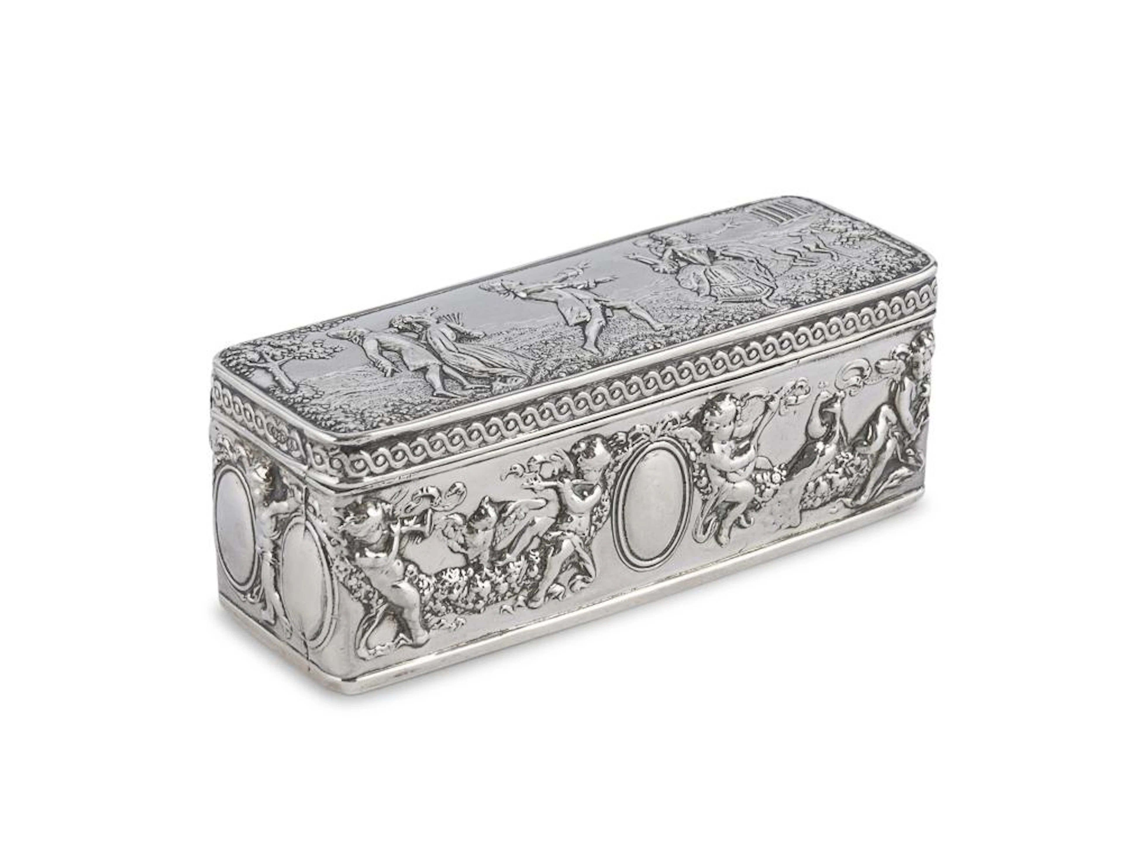 SILVER SNUFFBOX, HOLLAND, 19th CENTURY