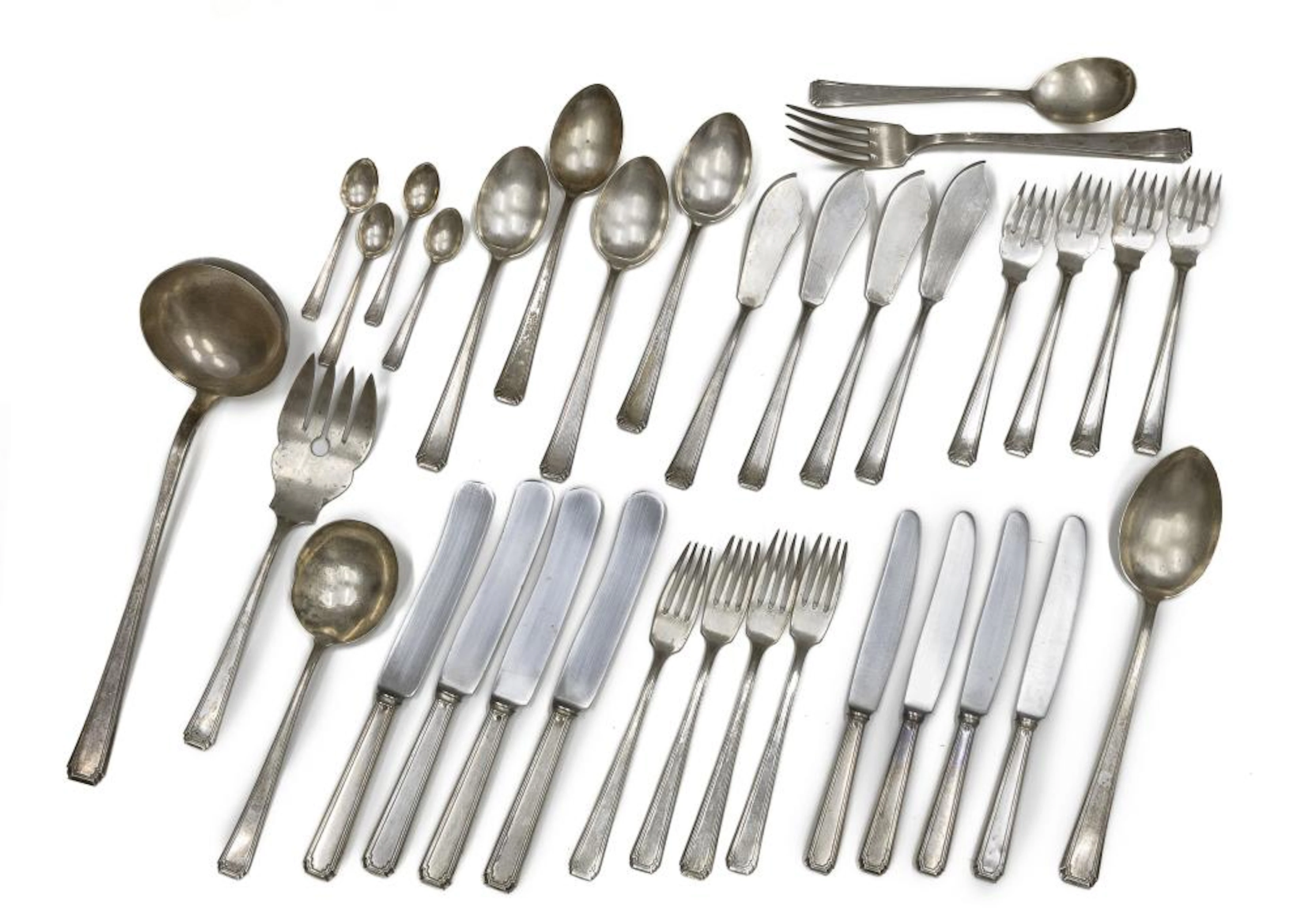 SILVER CUTLERY SET, KINGDOM OF ITALY, ca. 1890.