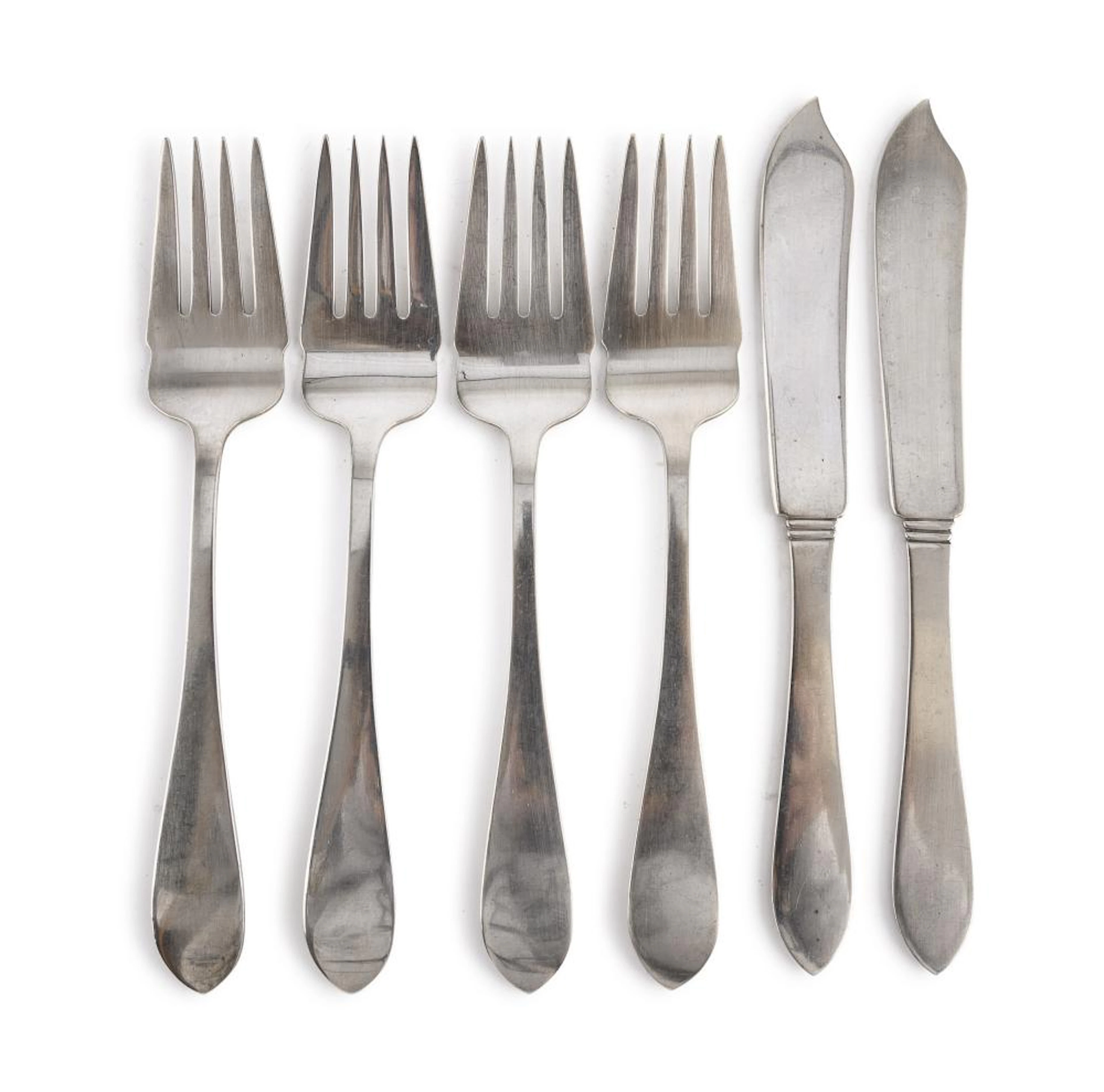 TETE Á TÈTE SILVER CUTLERY SET, SIGNATURE CARTIER STERLING 20TH CENTURY