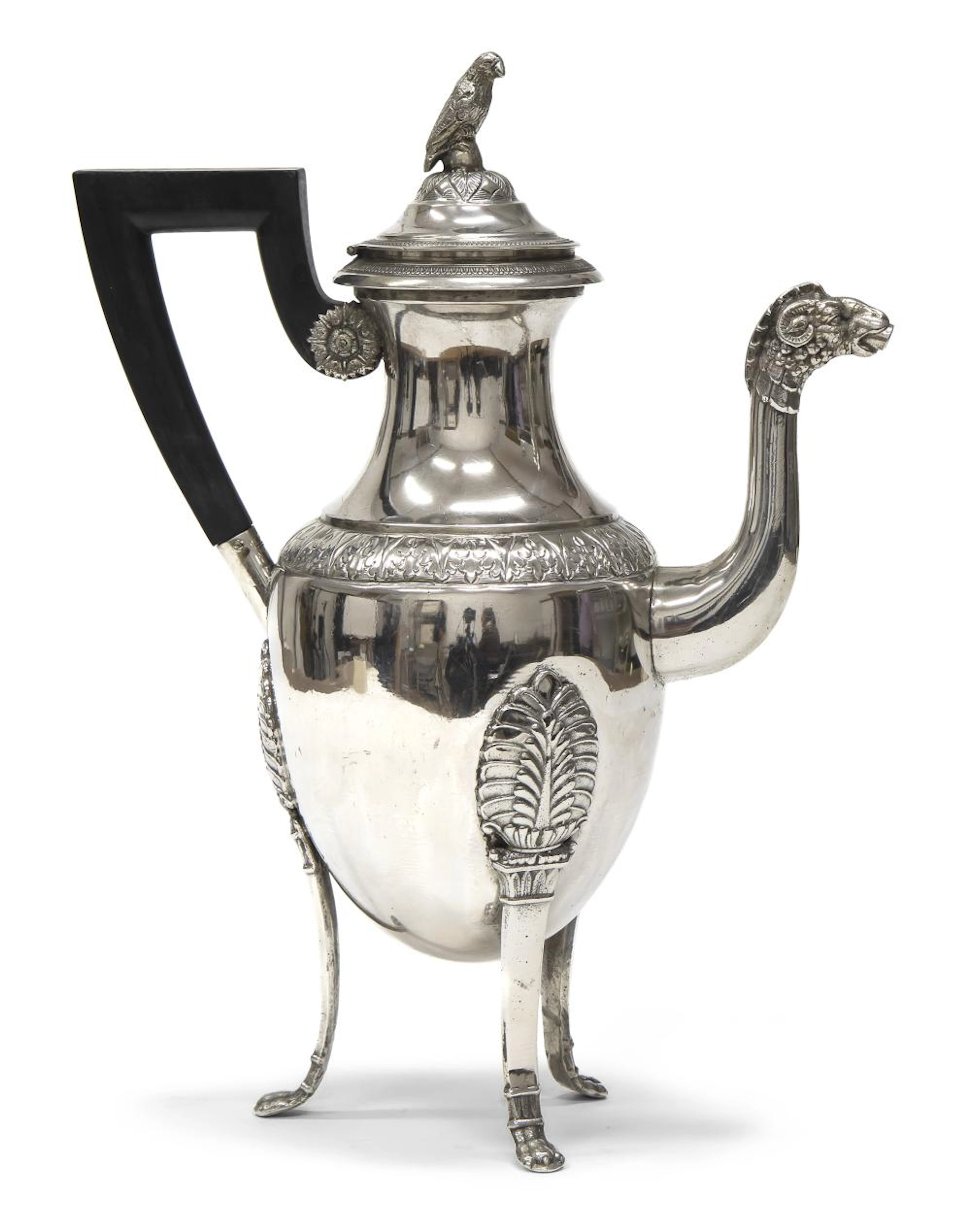 SILVER COFFEE POT, PROBABLY NAPLES, 19TH CENTURY