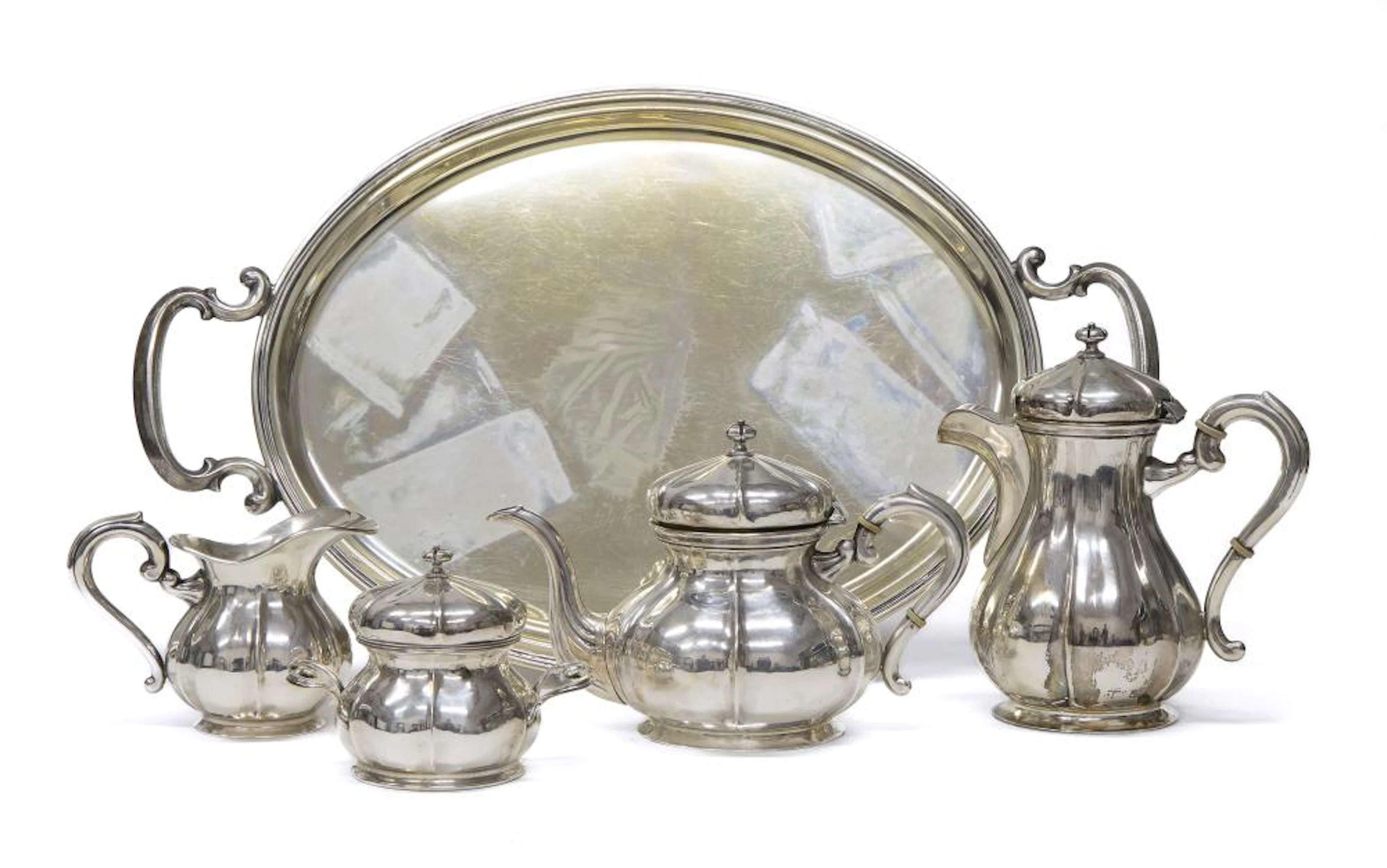 SILVER TEA AND COFFEE SET, ITALY EARLY 20TH CENTURY
