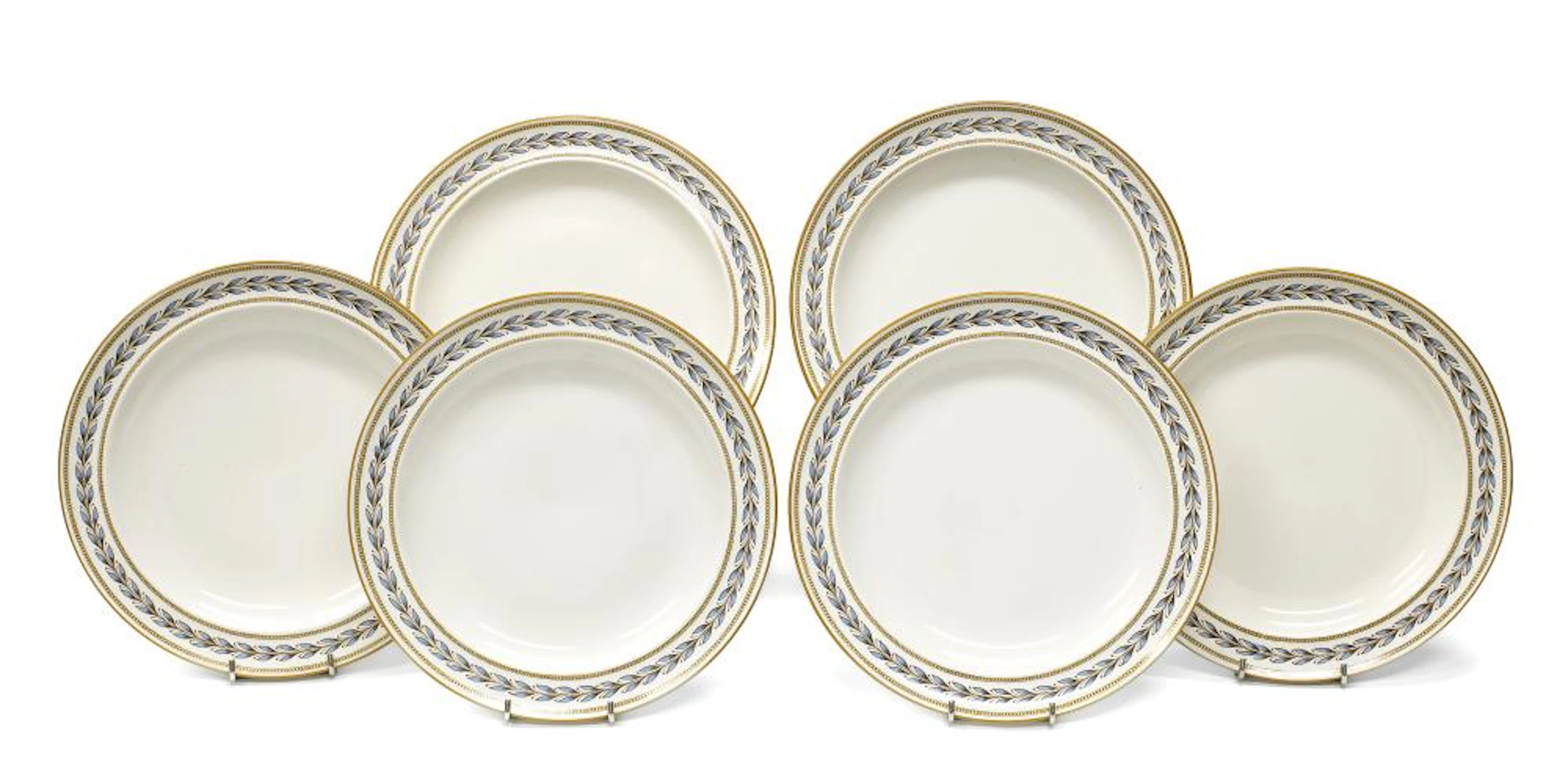 SIX EARTHENWARE PLATES, ENGLAND, LATE 19TH CENTURY