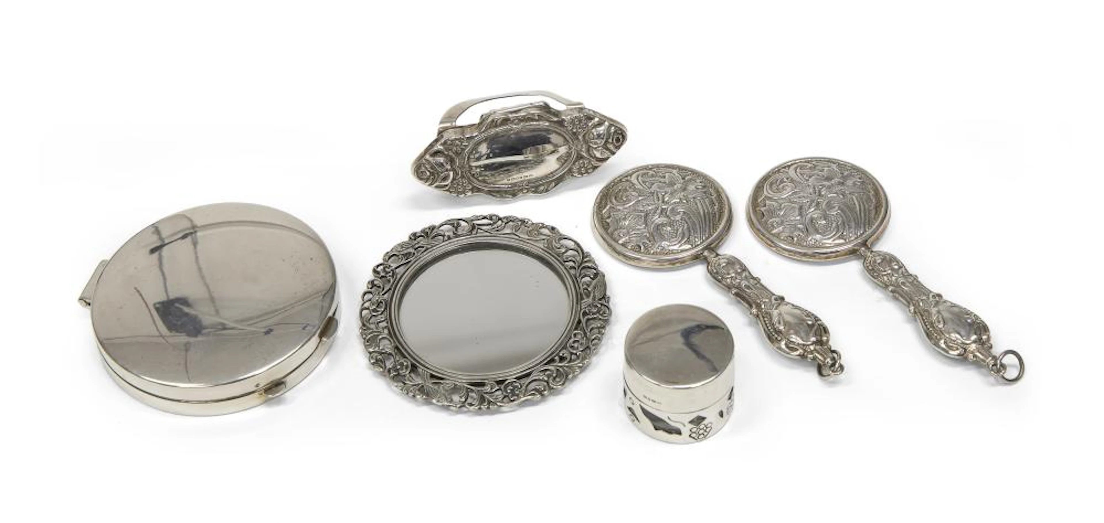 SILVER TRAVEL MAKEUP SET, LONDON 2000