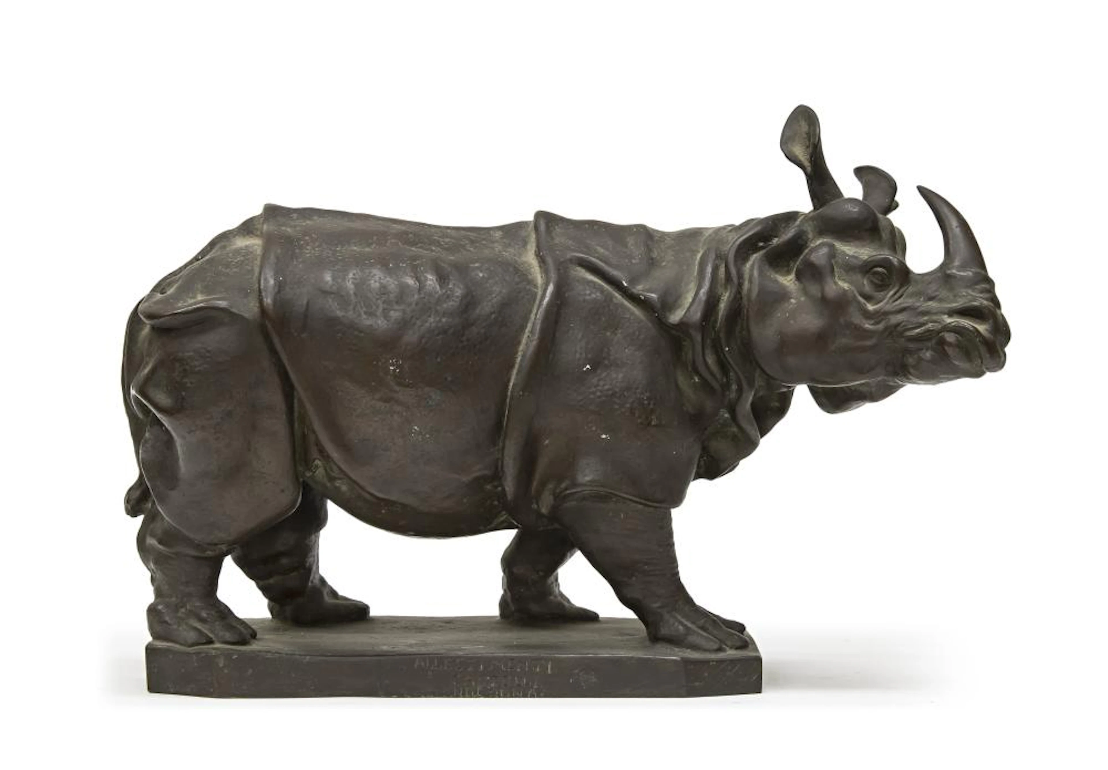 BRONZE RHINO SCULPTURE, EARLY 20TH CENTURY