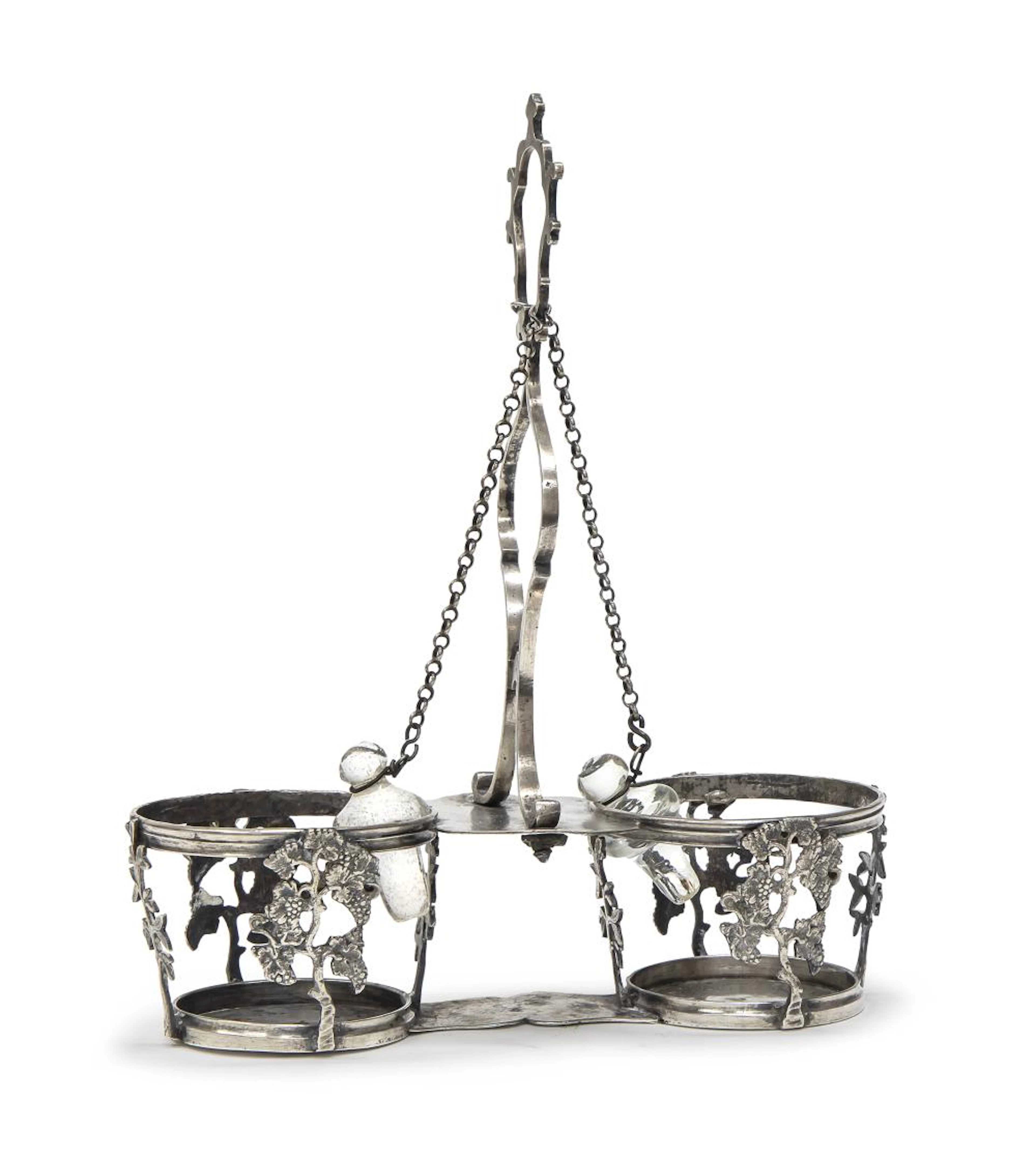 SILVER OIL CRUET, NAPLES 1767