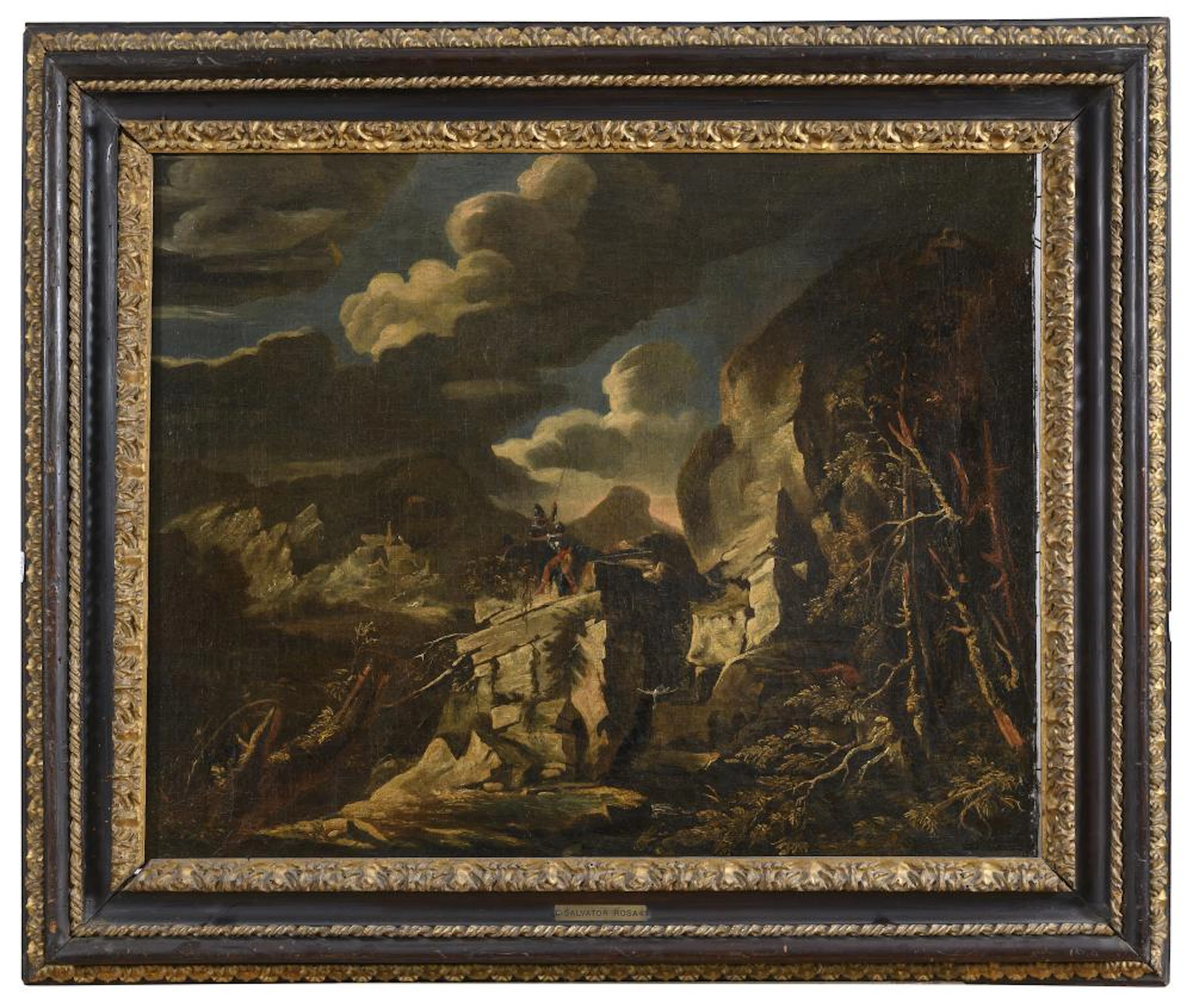 OIL PAINTING BY FOLLOWER OF SALVATOR ROSA, 17th CENTURY