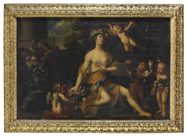 OIL PAINTING BY ABRAHAM BRUEGHEL att. to AND GIACINTO GIMIGNANI