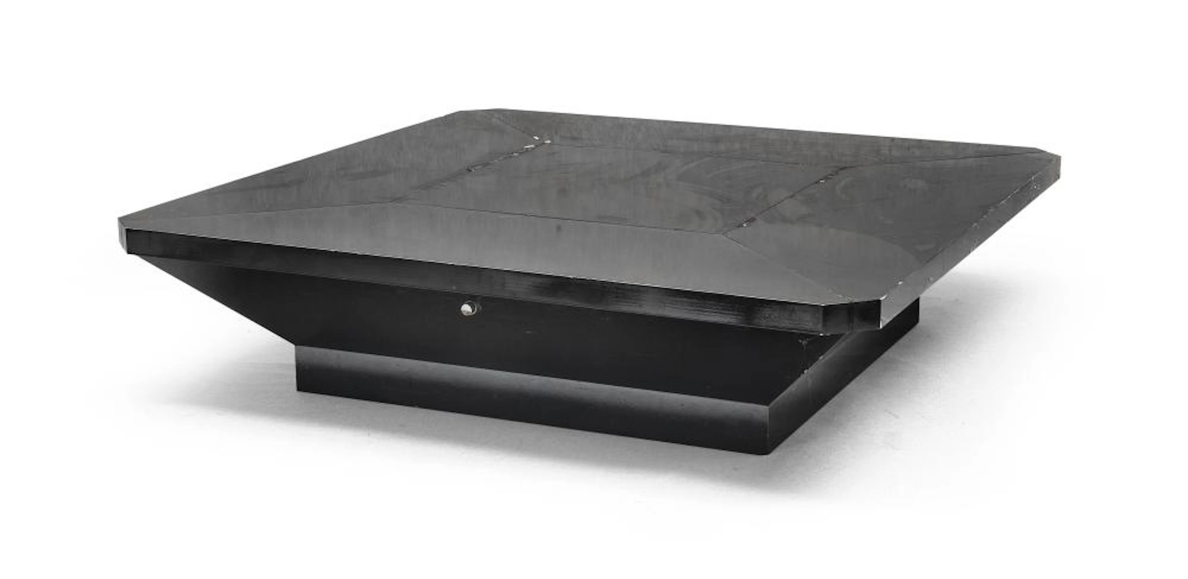 COFFEE TABLE IN EBONY, SORMANI 1970s