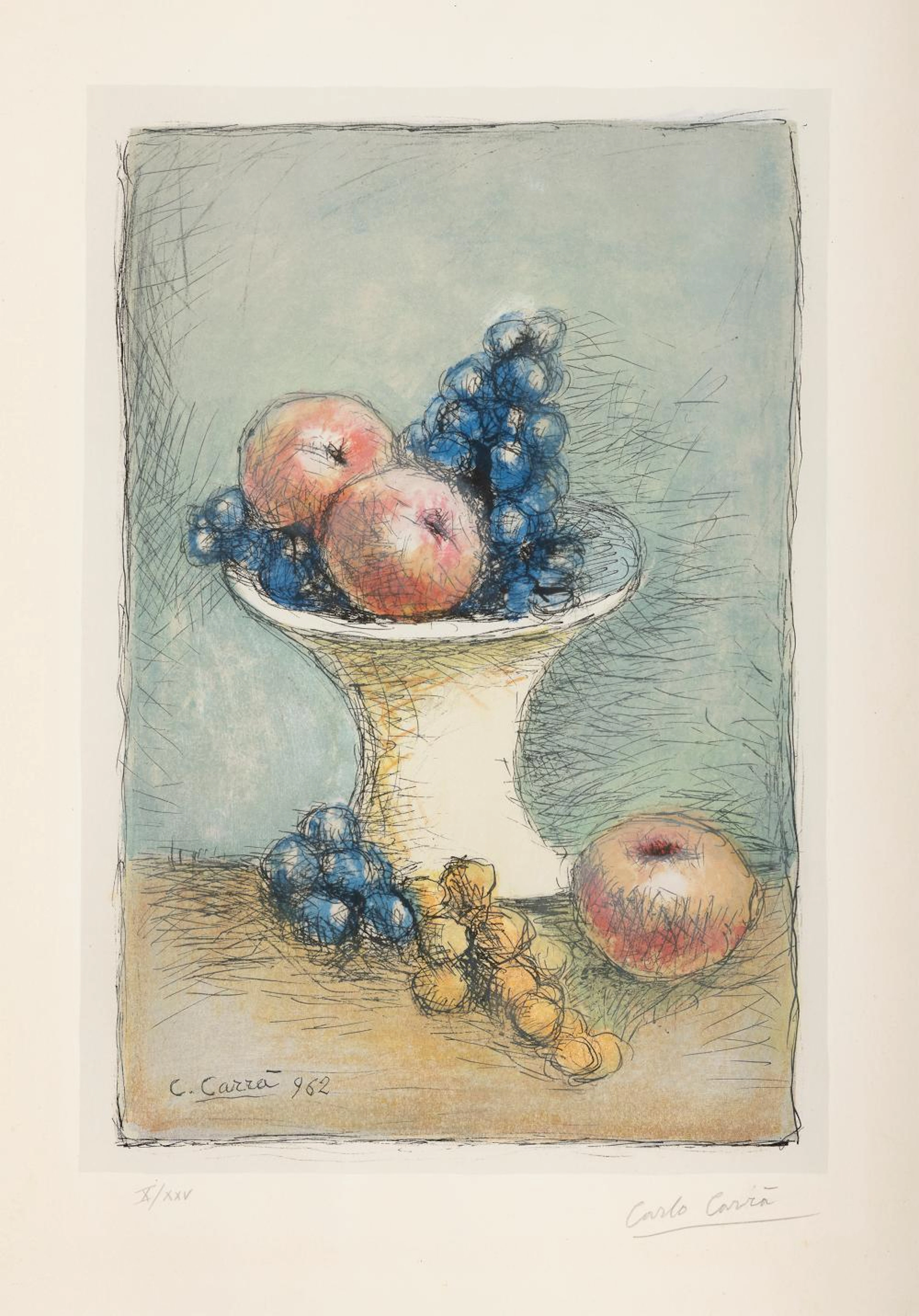 LITHOGRAPH BY CARLO CARRÀ, 1962
