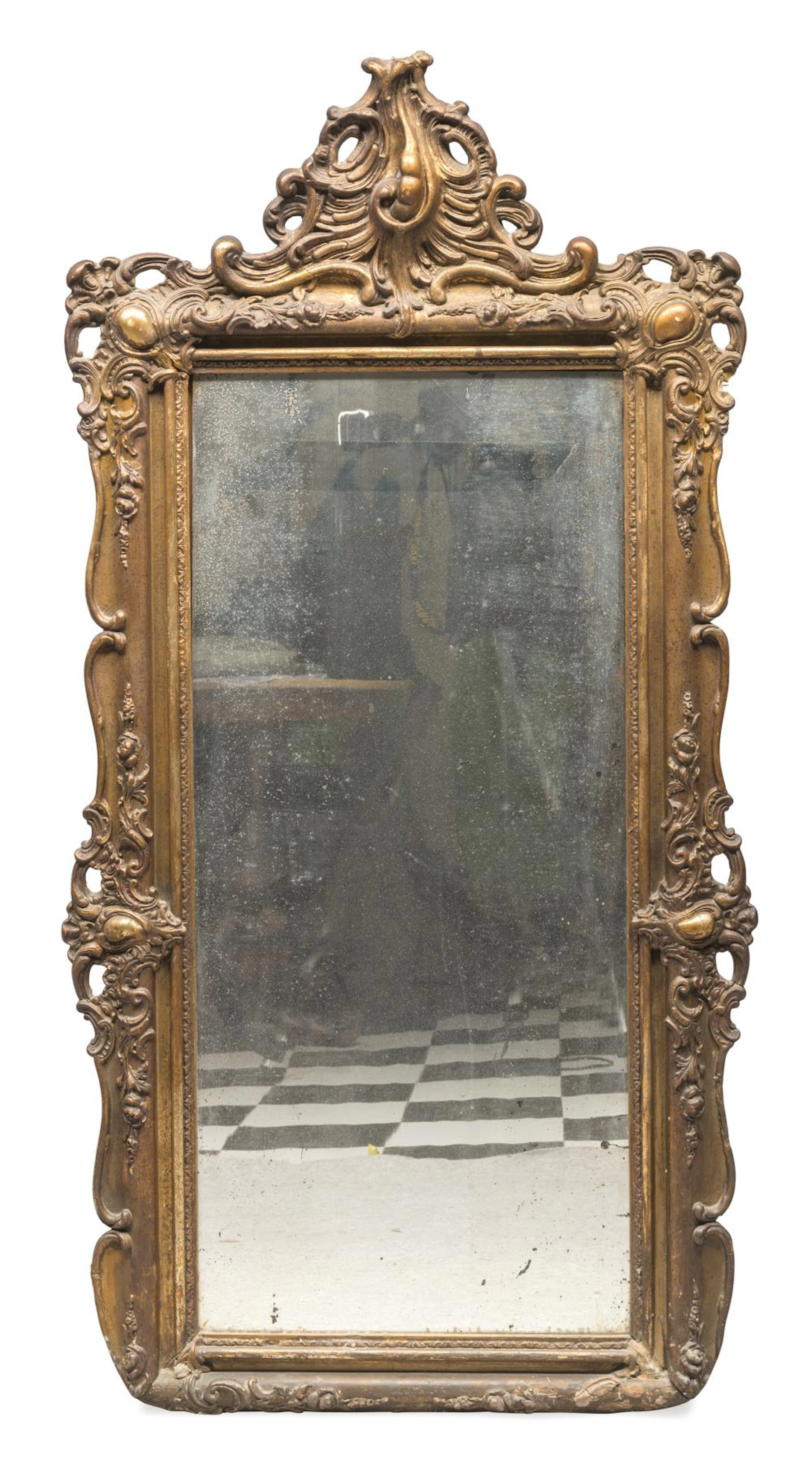 MIRROR IN GILDED WOOD AND PLASTER 20TH CENTURY