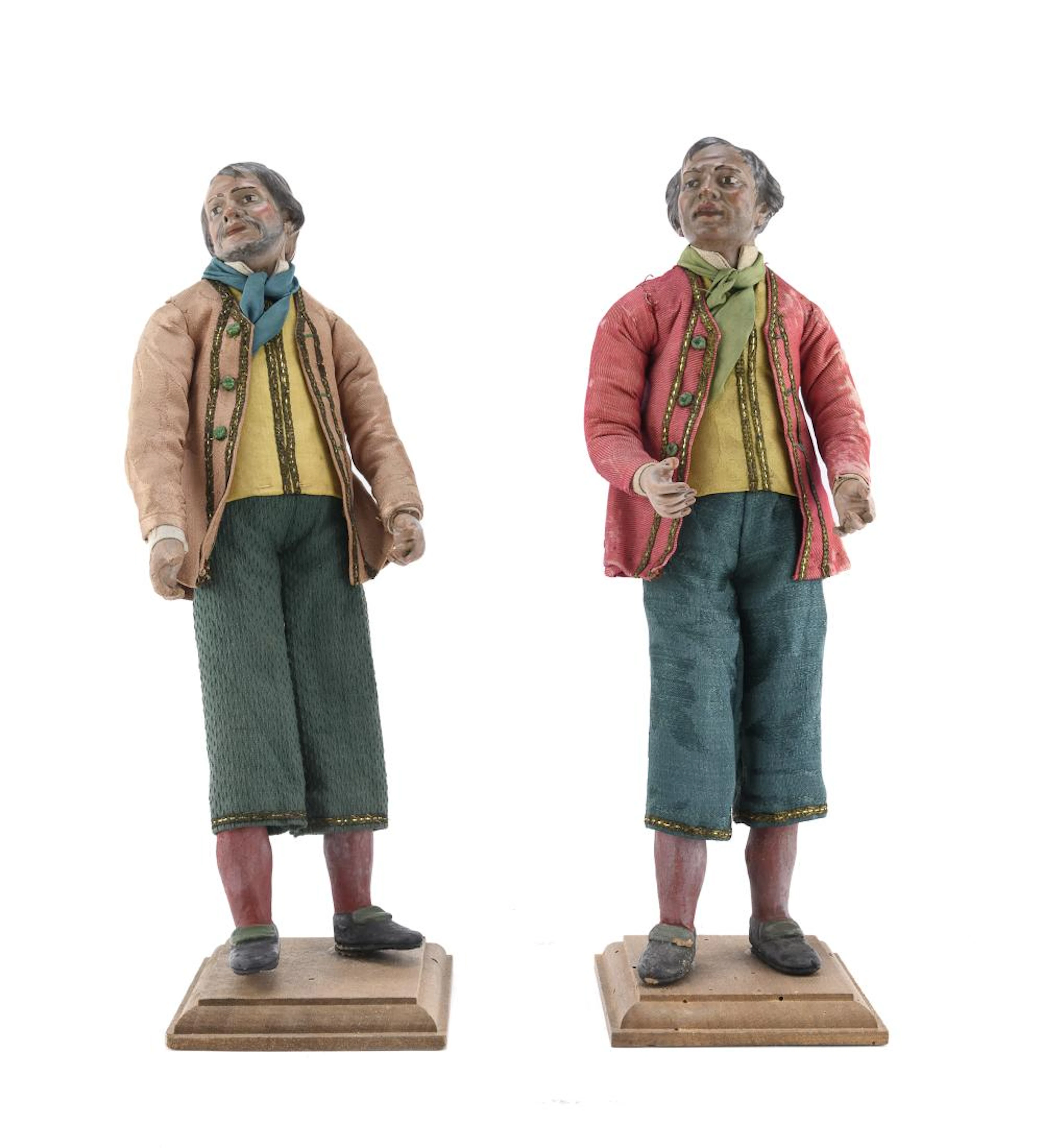 TWO NATIVITY FIGURES, NAPLES 19TH CENTURY
