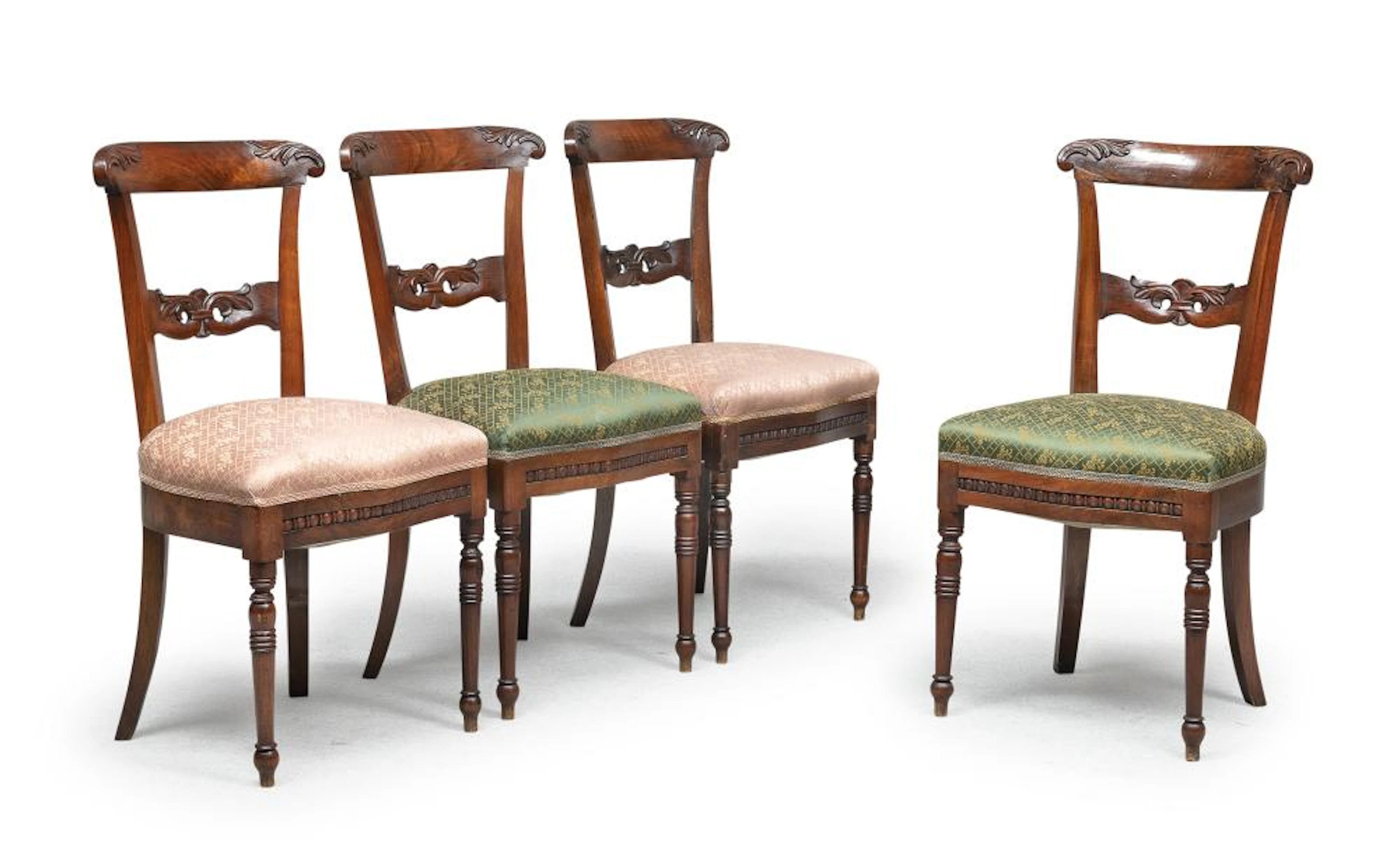 FOUR MAHOGANY CHAIRS, 19TH CENTURY