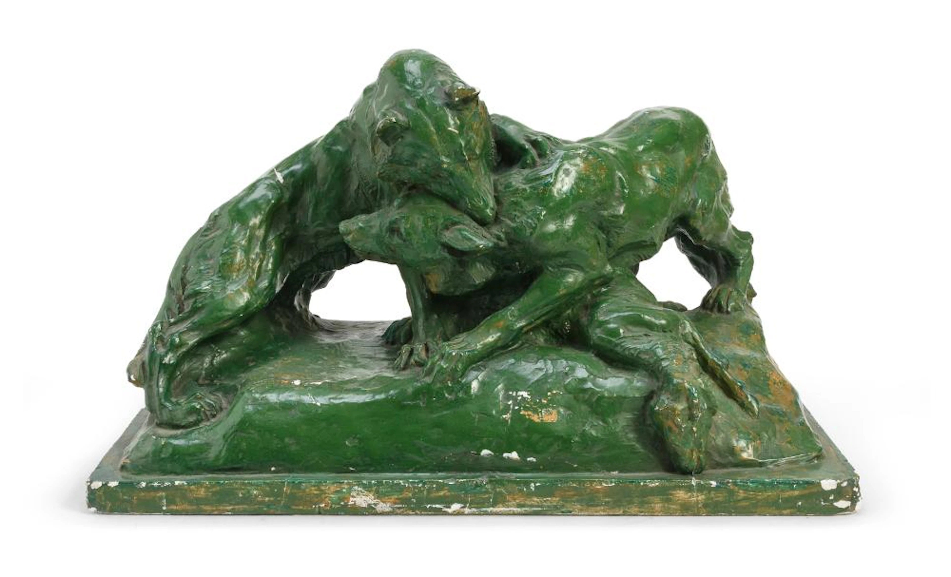 PLASTER WOLF SCULPTURE BY ANGIOLO VANNETTI