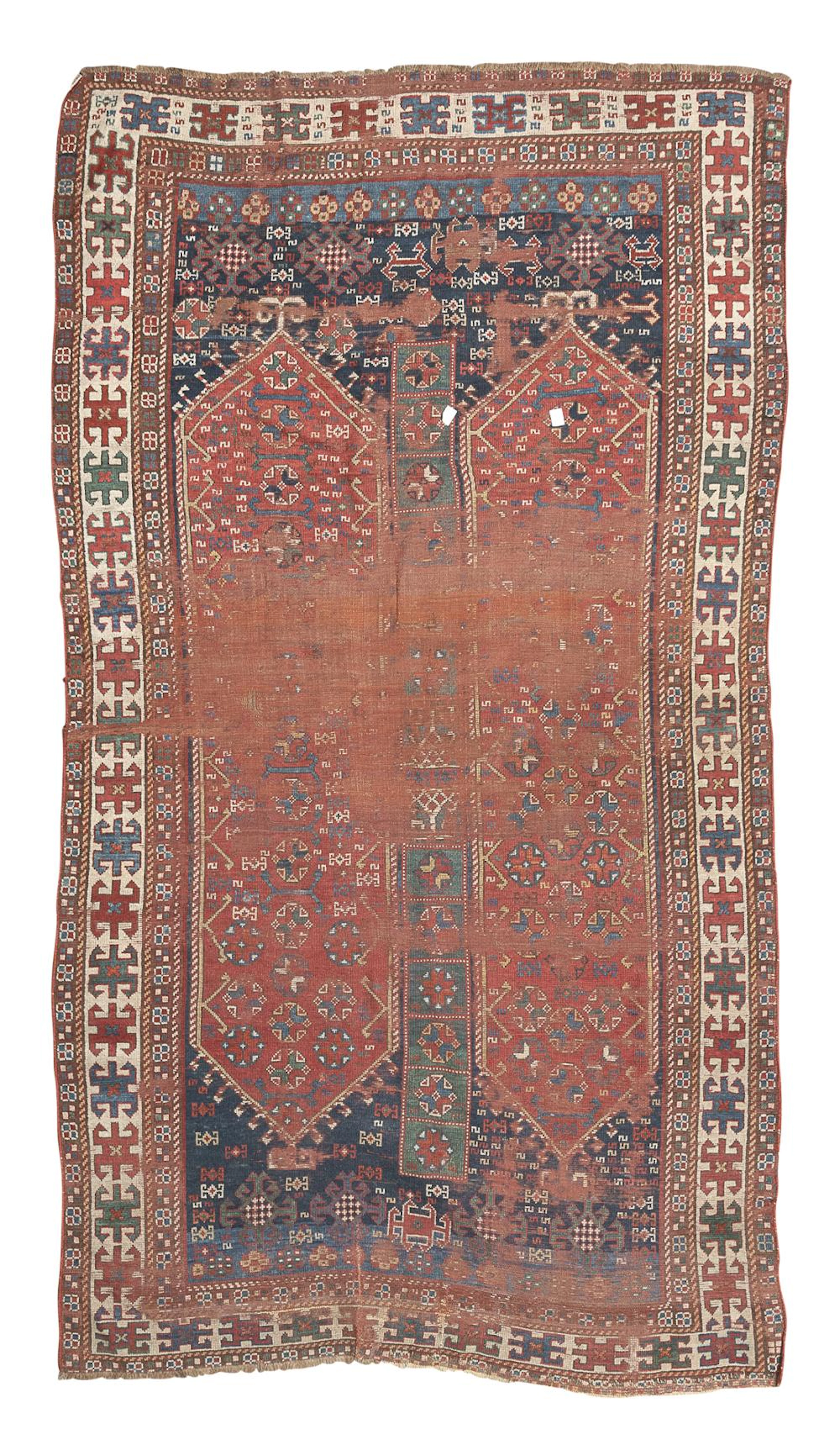 REMAINS OF RARE SHIRAZ-QASQHA'I CARPET, LATE 19TH CENTURY