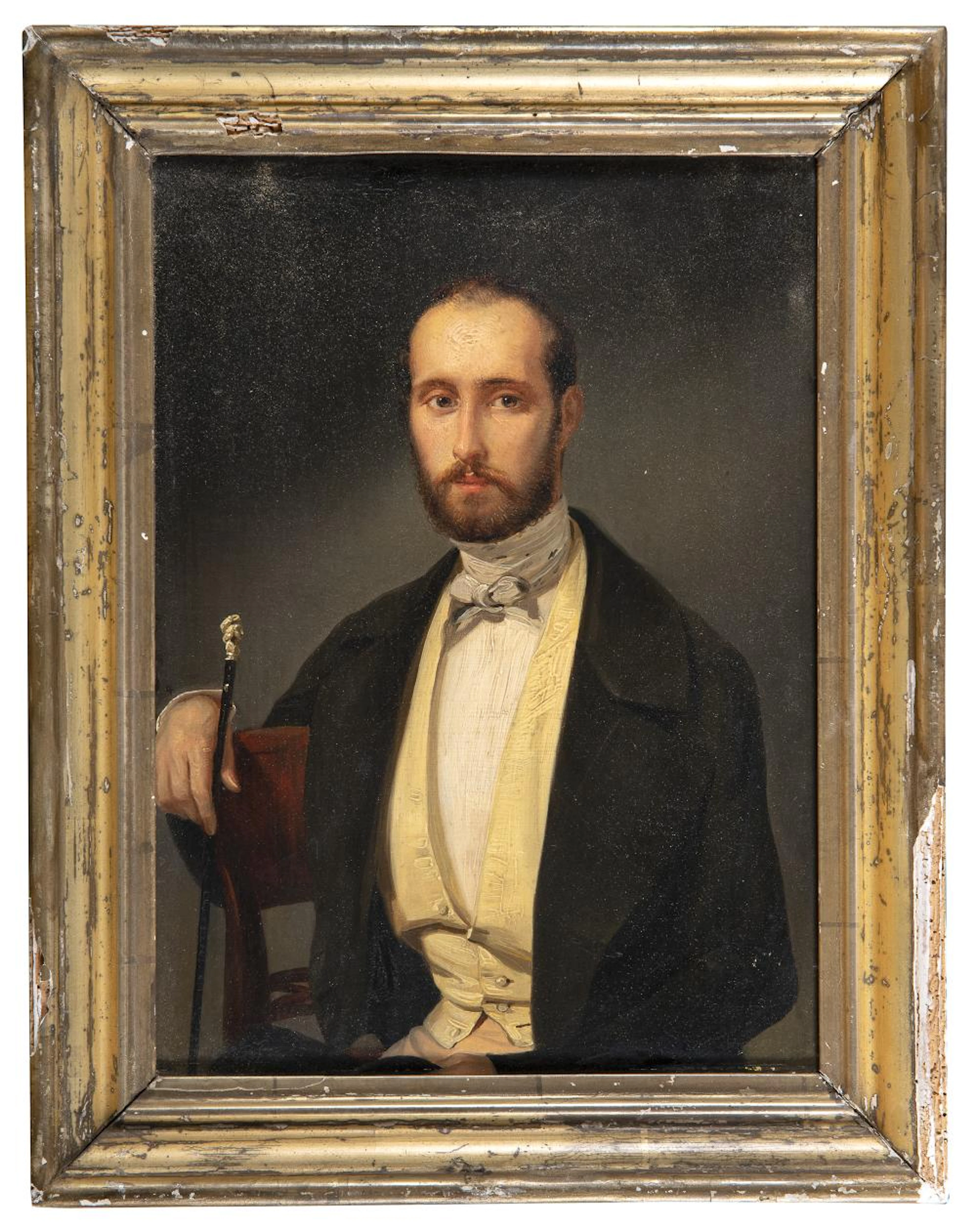 PAIR OF LOMBARD OIL PORTRAITS, MID 19TH CENTURY
